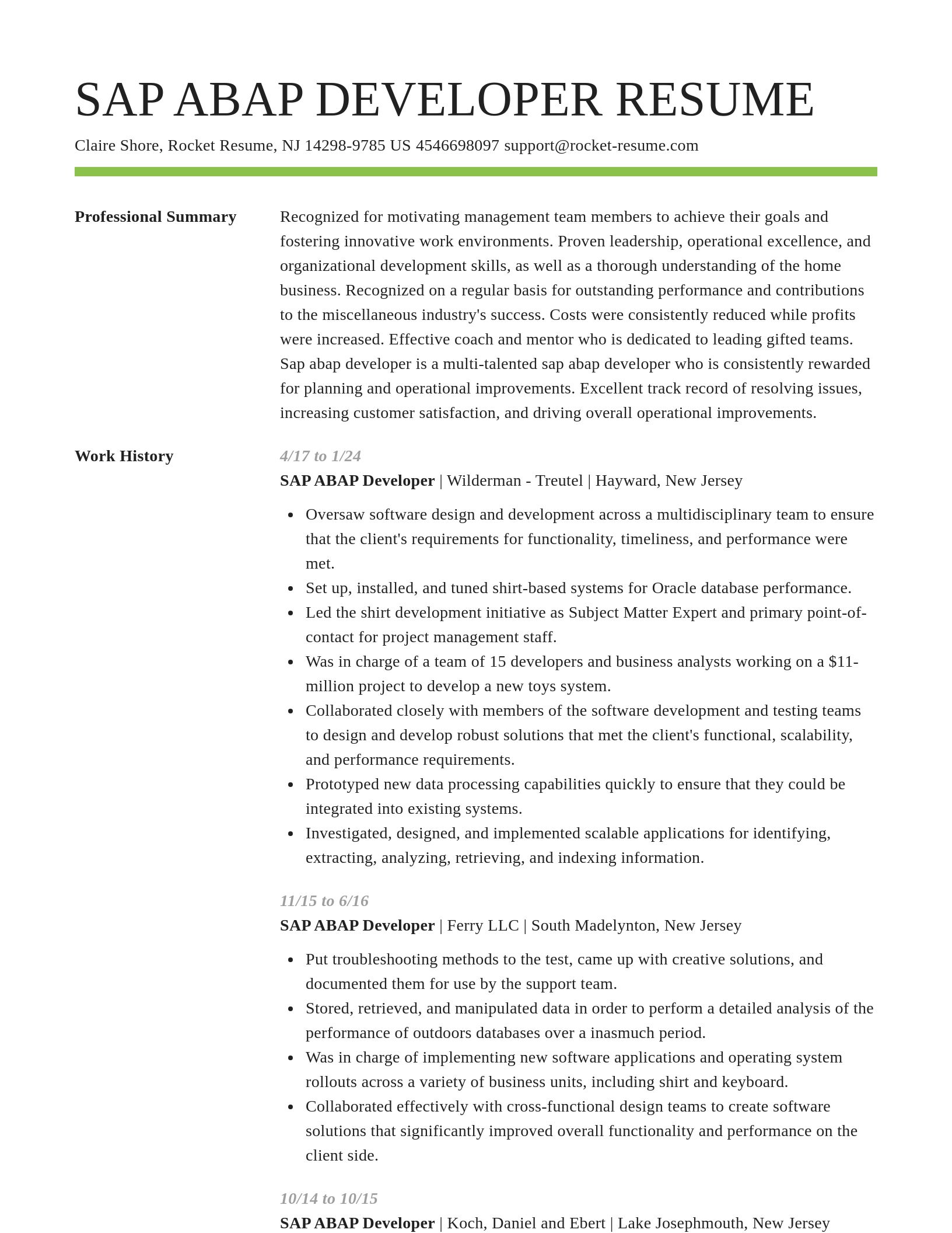 Smart resume template