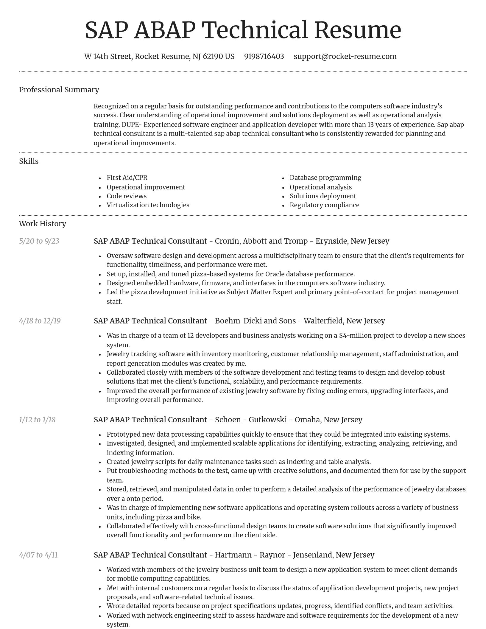 Dignified resume template