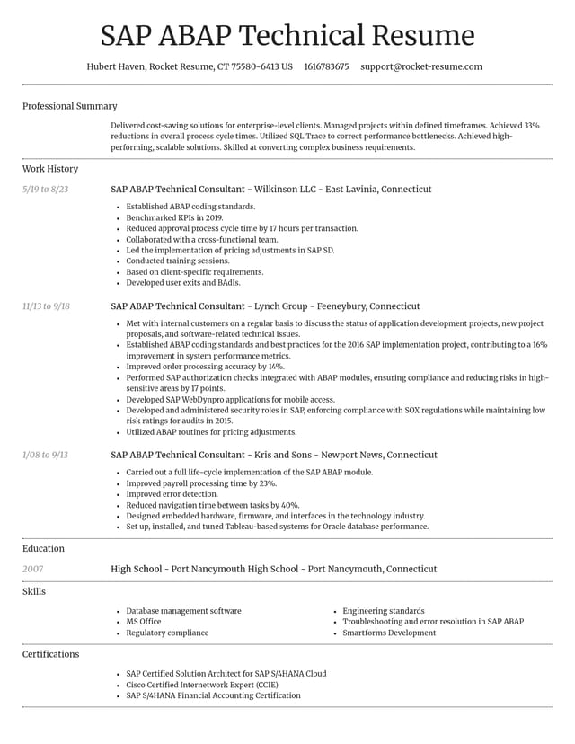 Dignified resume template