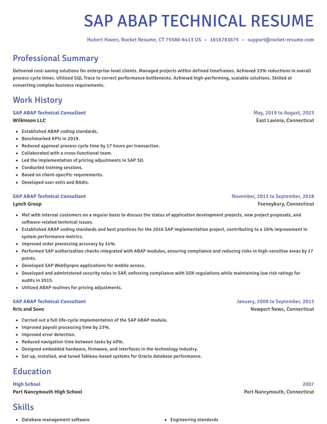 Novel resume template