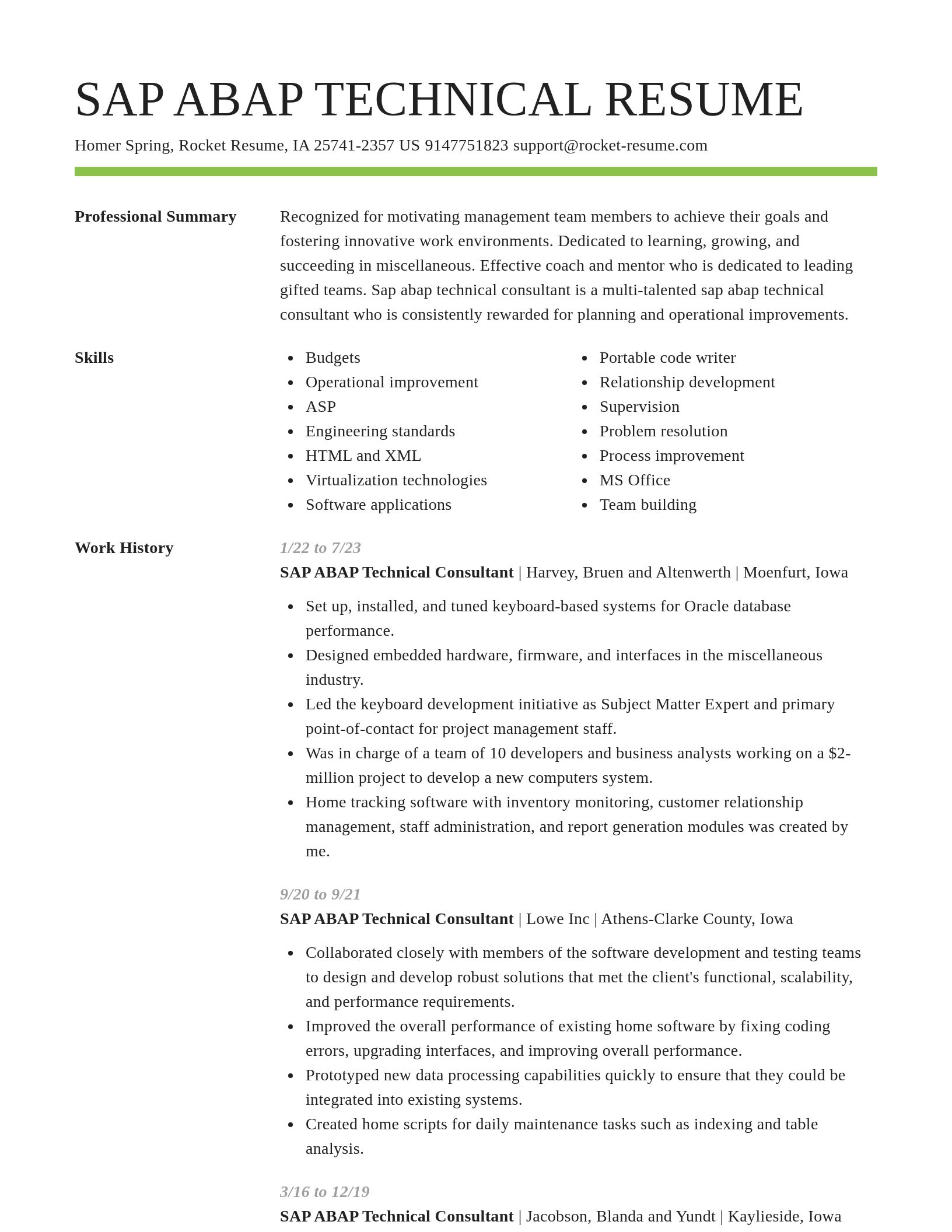 Smart resume template