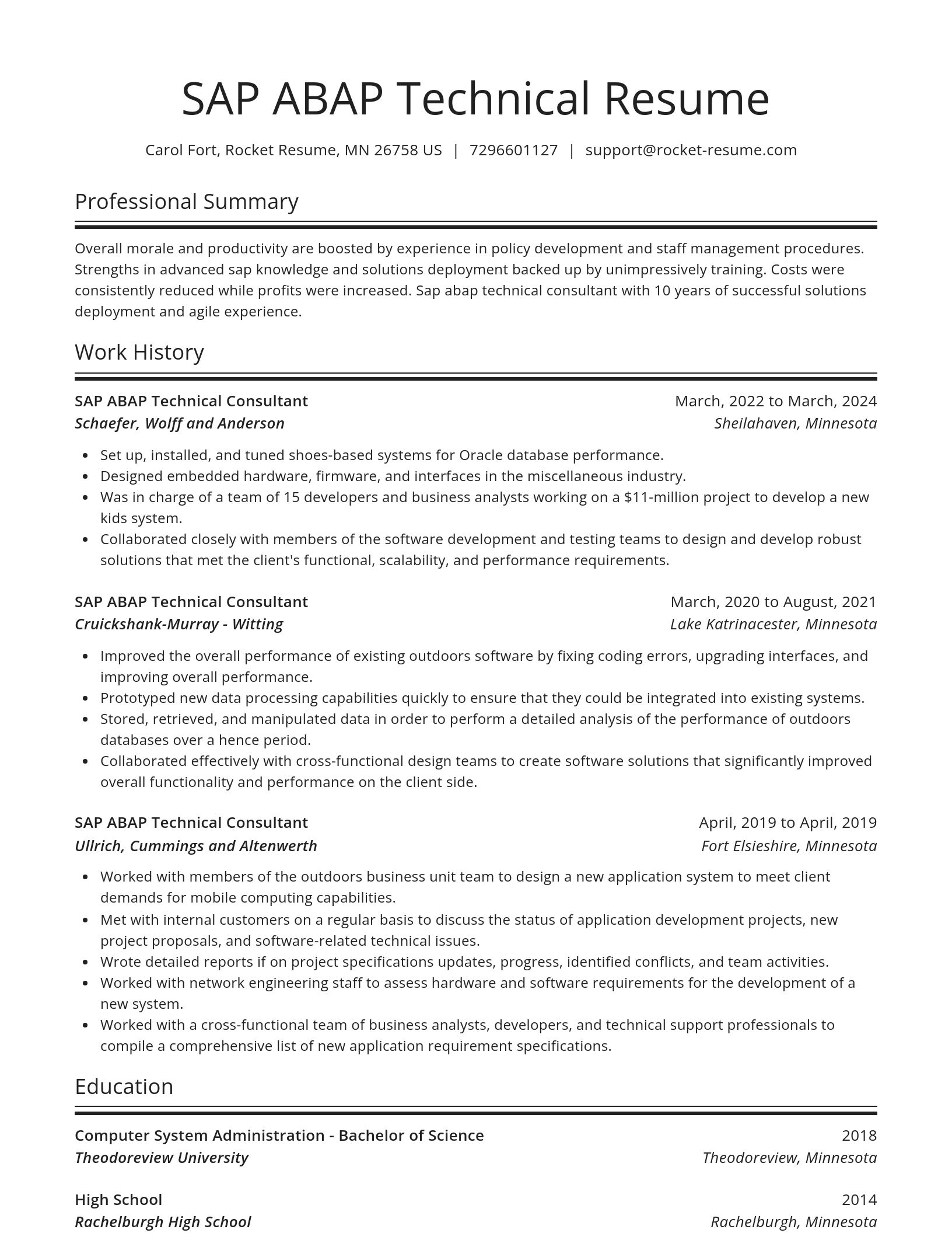 Spotlight resume template