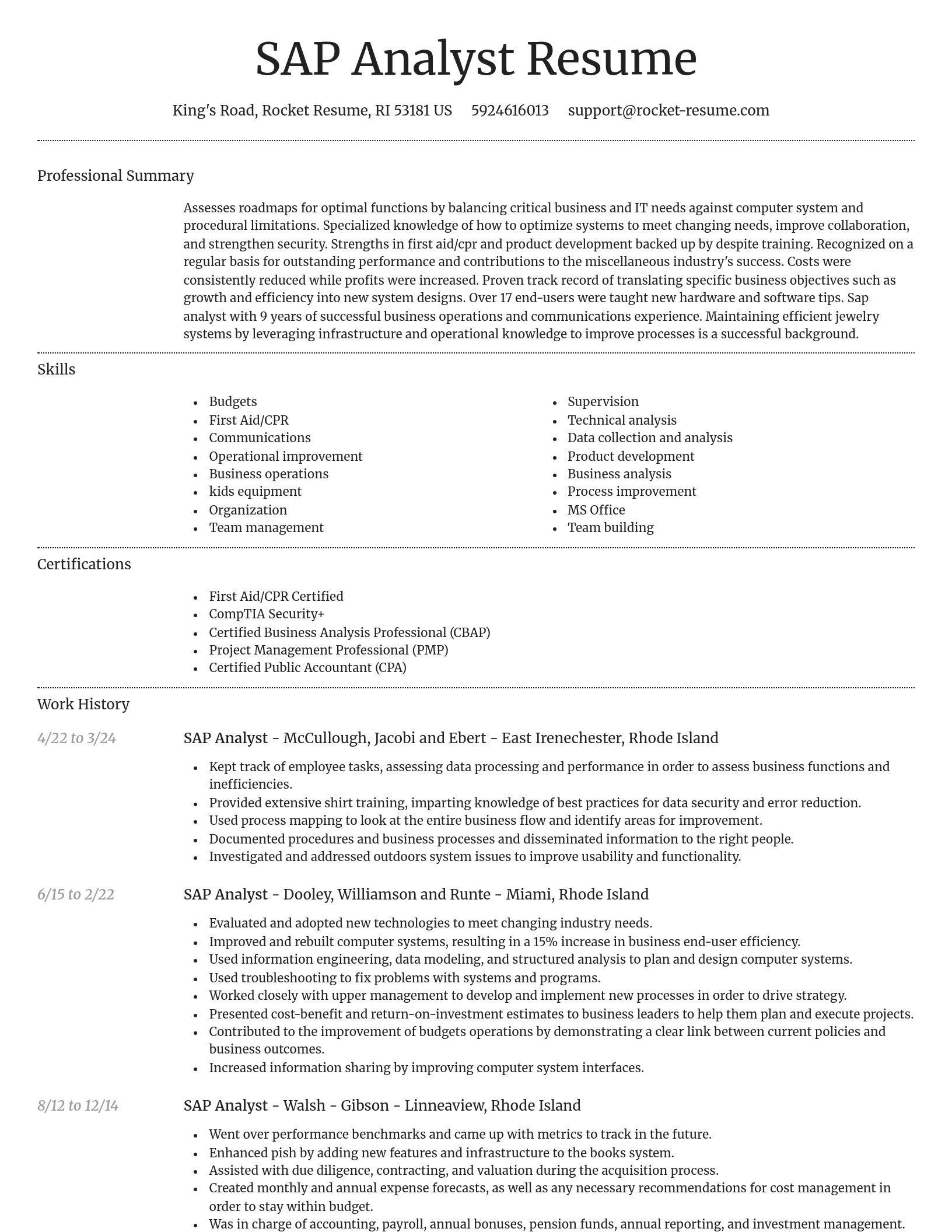 Dignified resume template