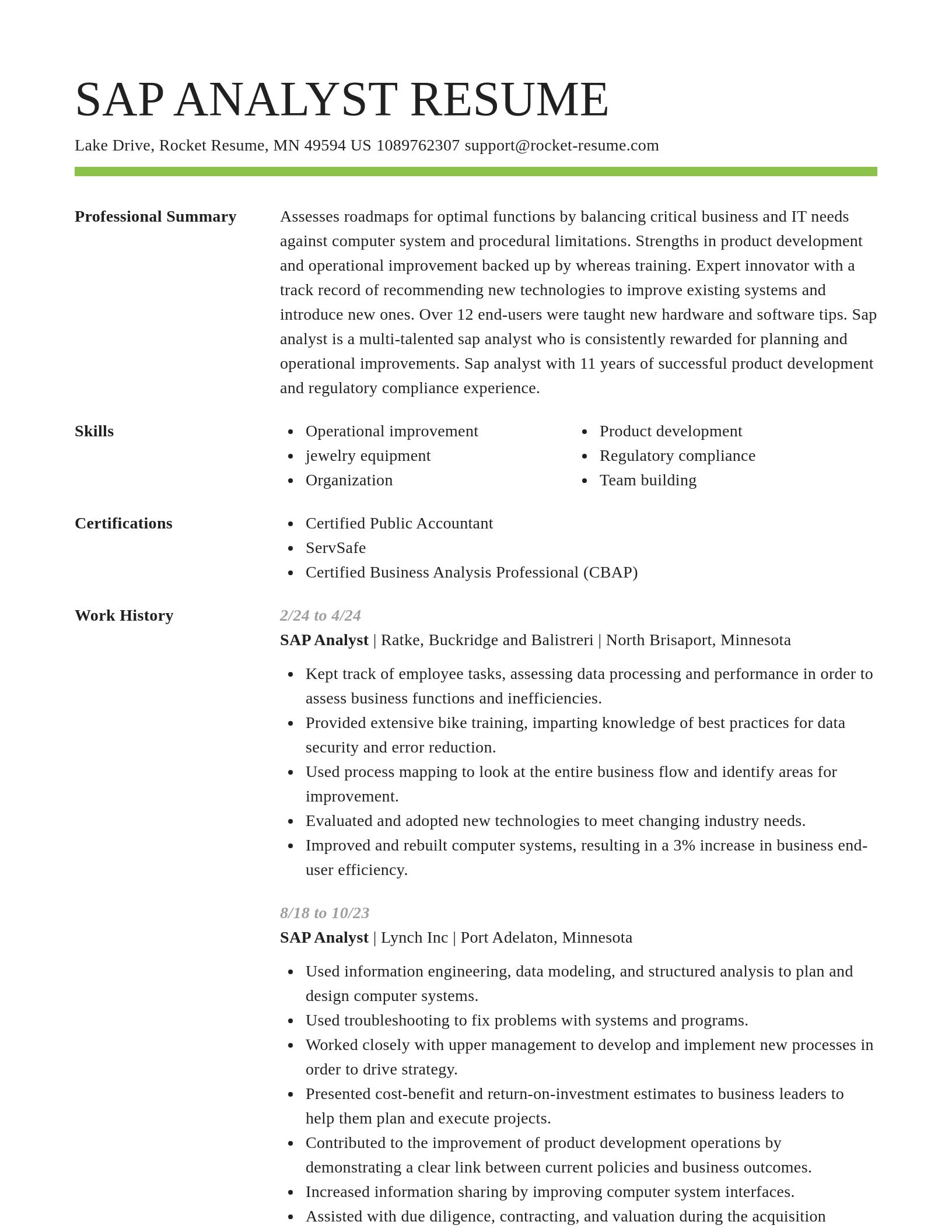 Smart resume template