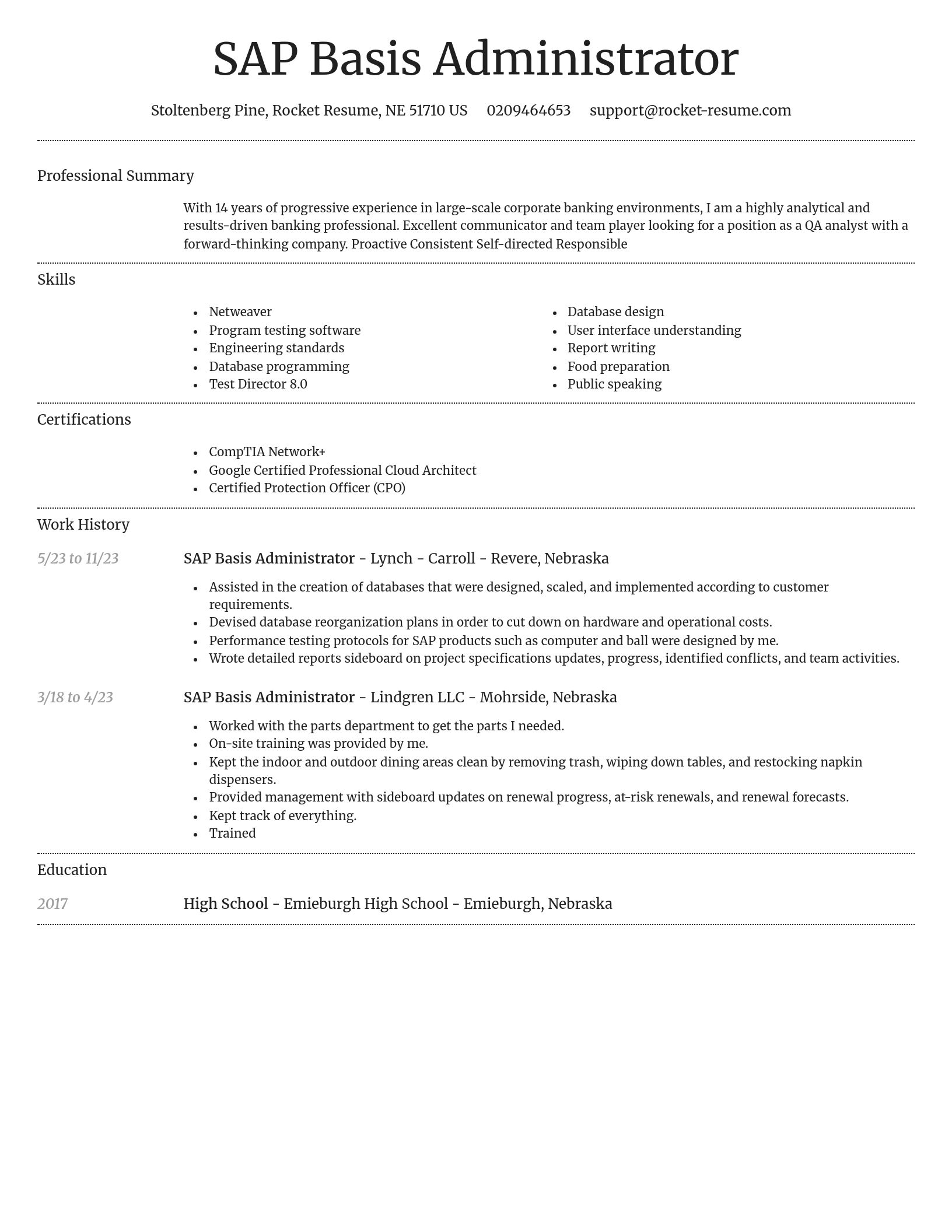 Dignified resume template