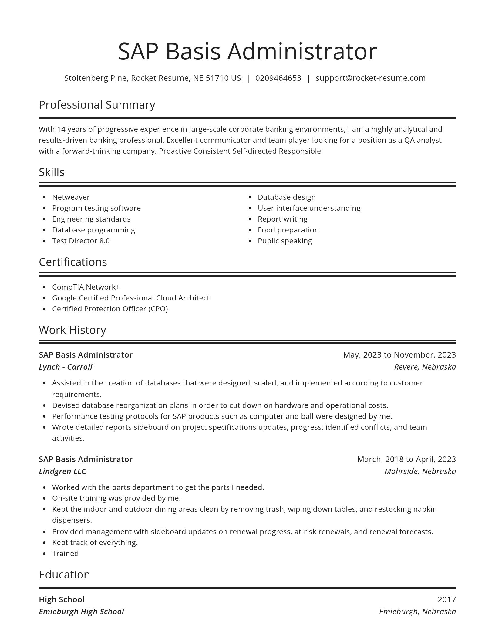 Spotlight resume template