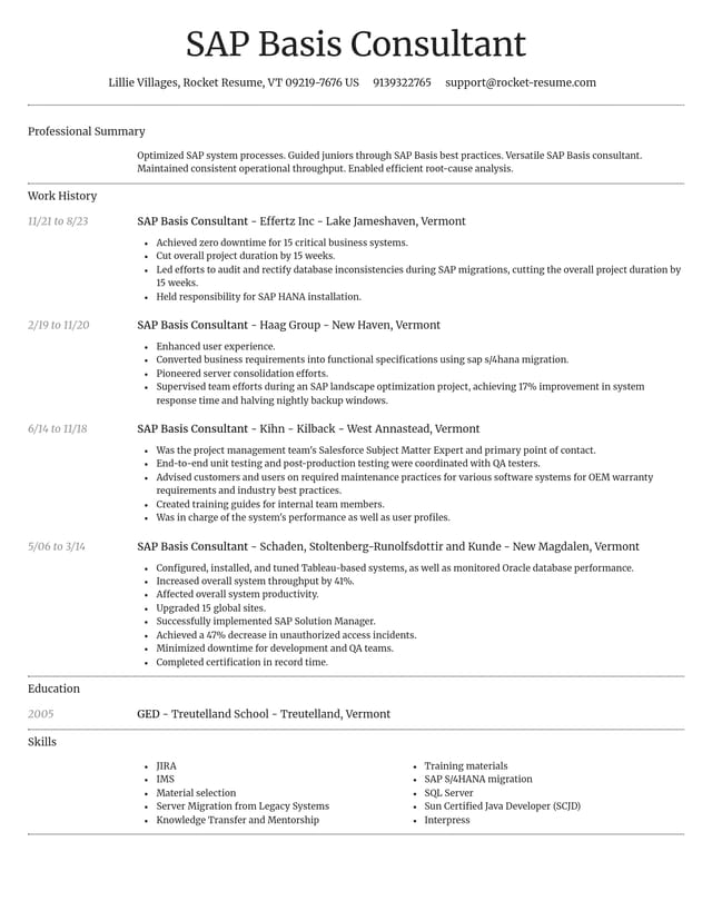 Dignified resume template