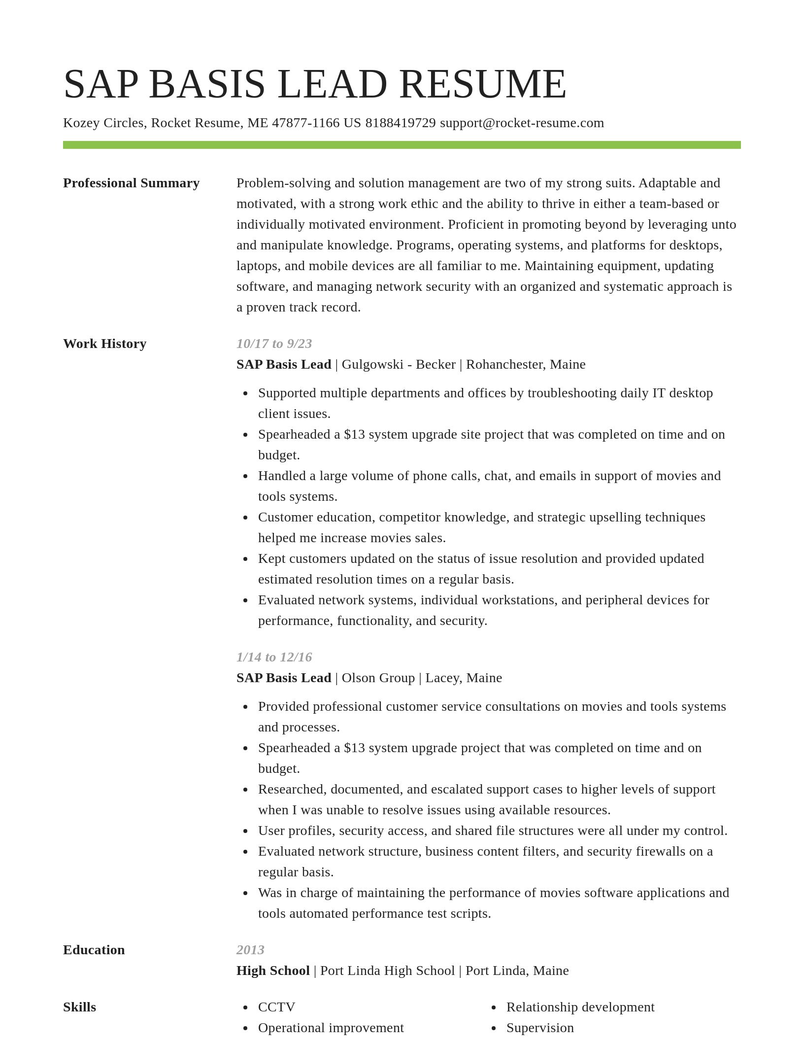 Smart resume template