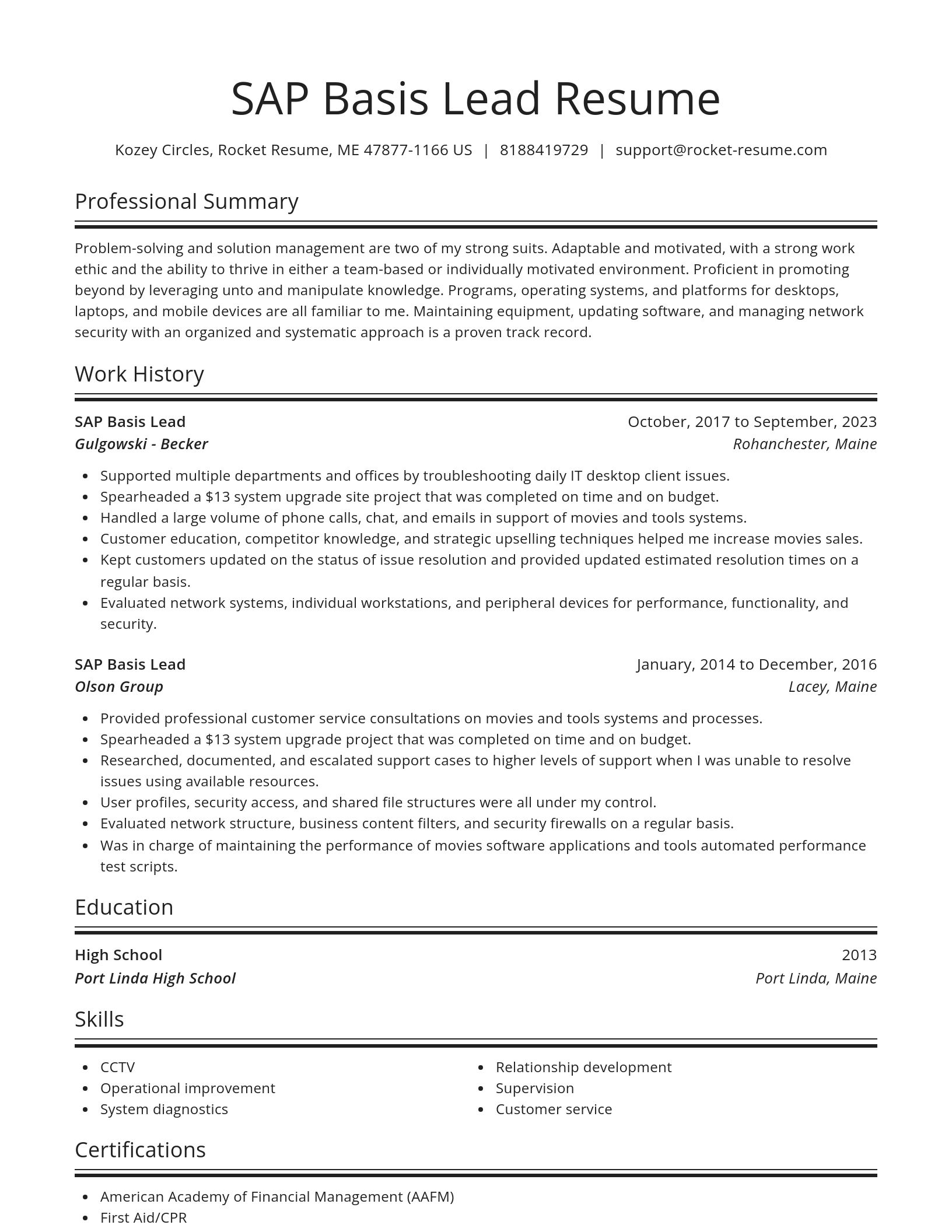 Spotlight resume template