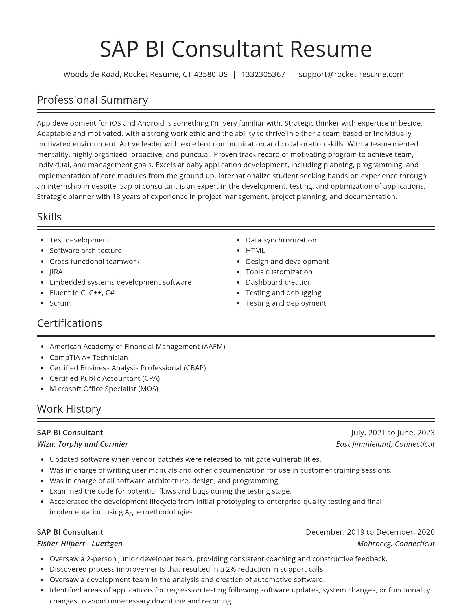 Spotlight resume template