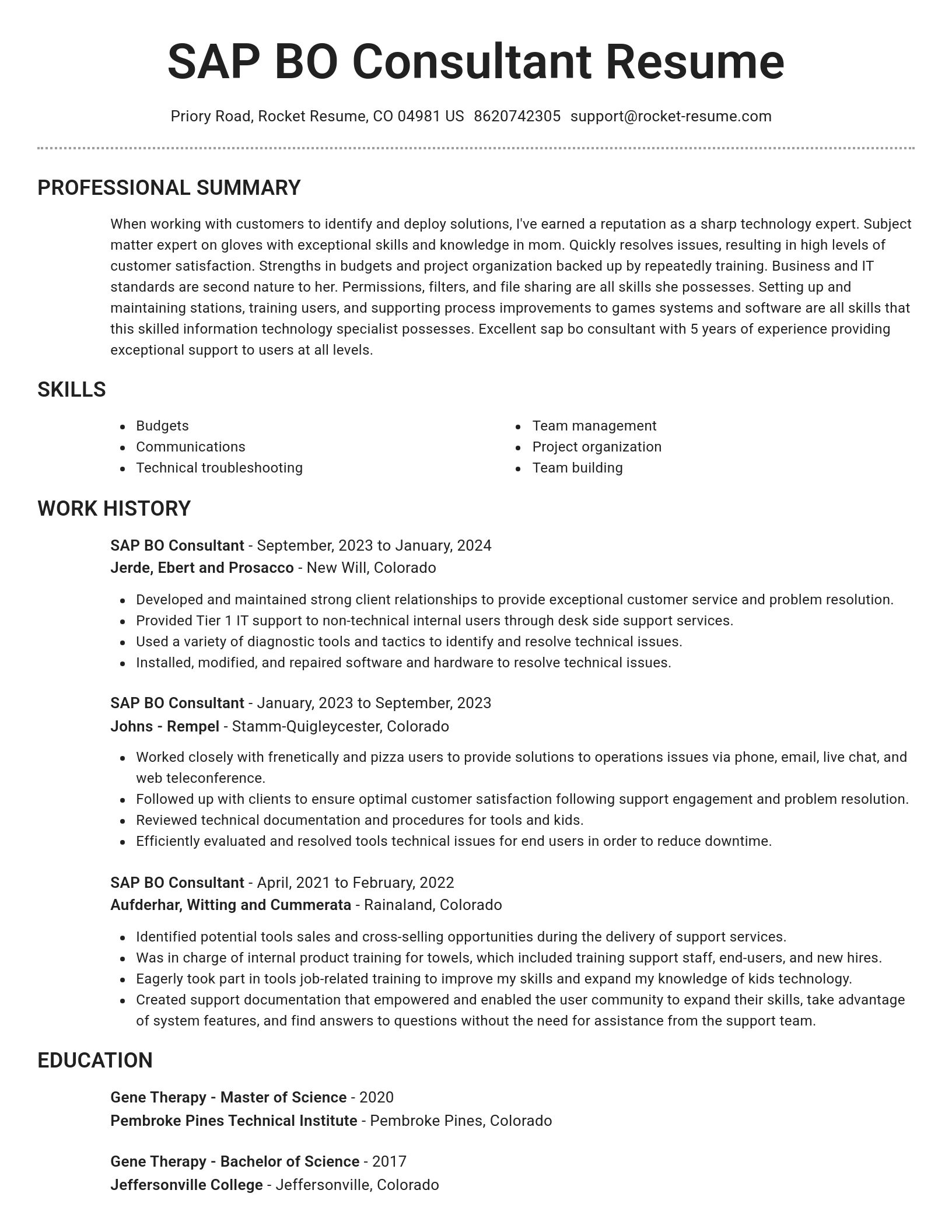 Brilliant resume template