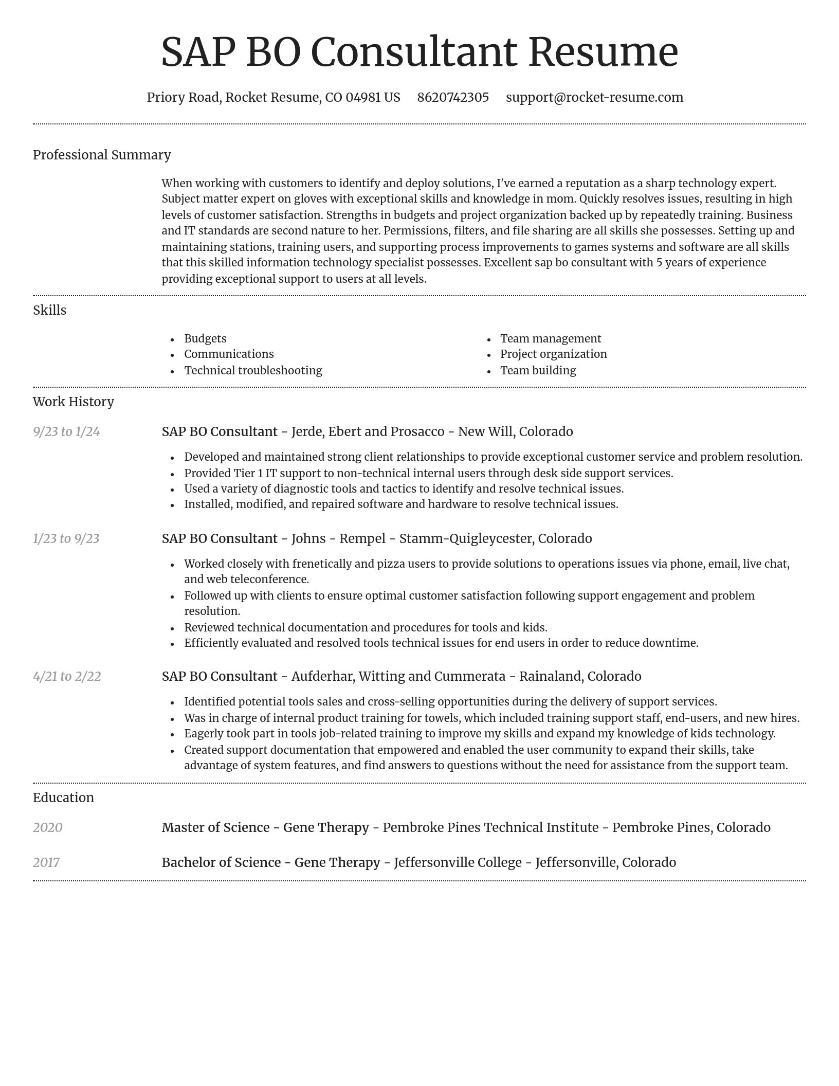 Dignified resume template