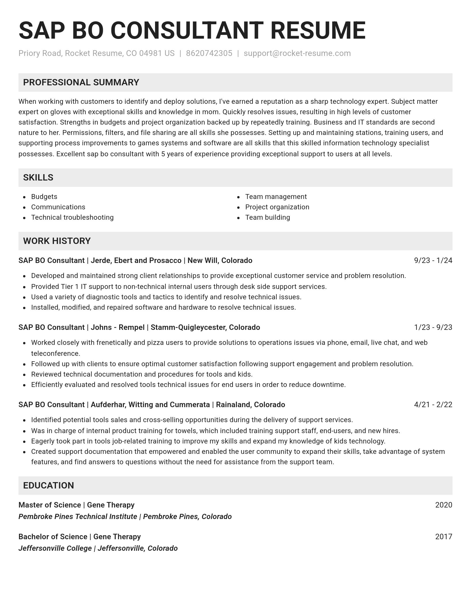 Genius resume template