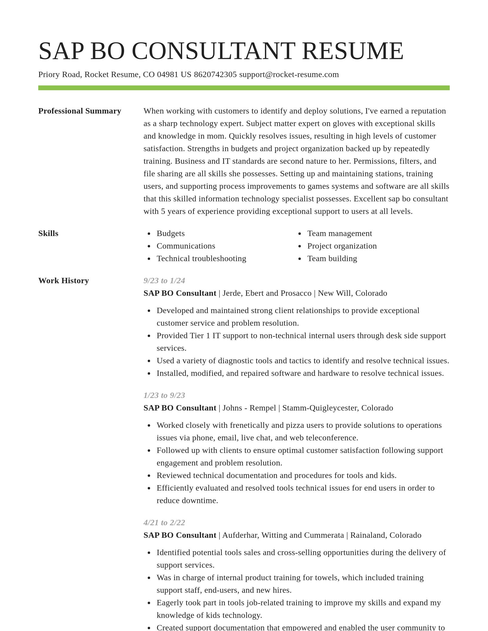 Smart resume template