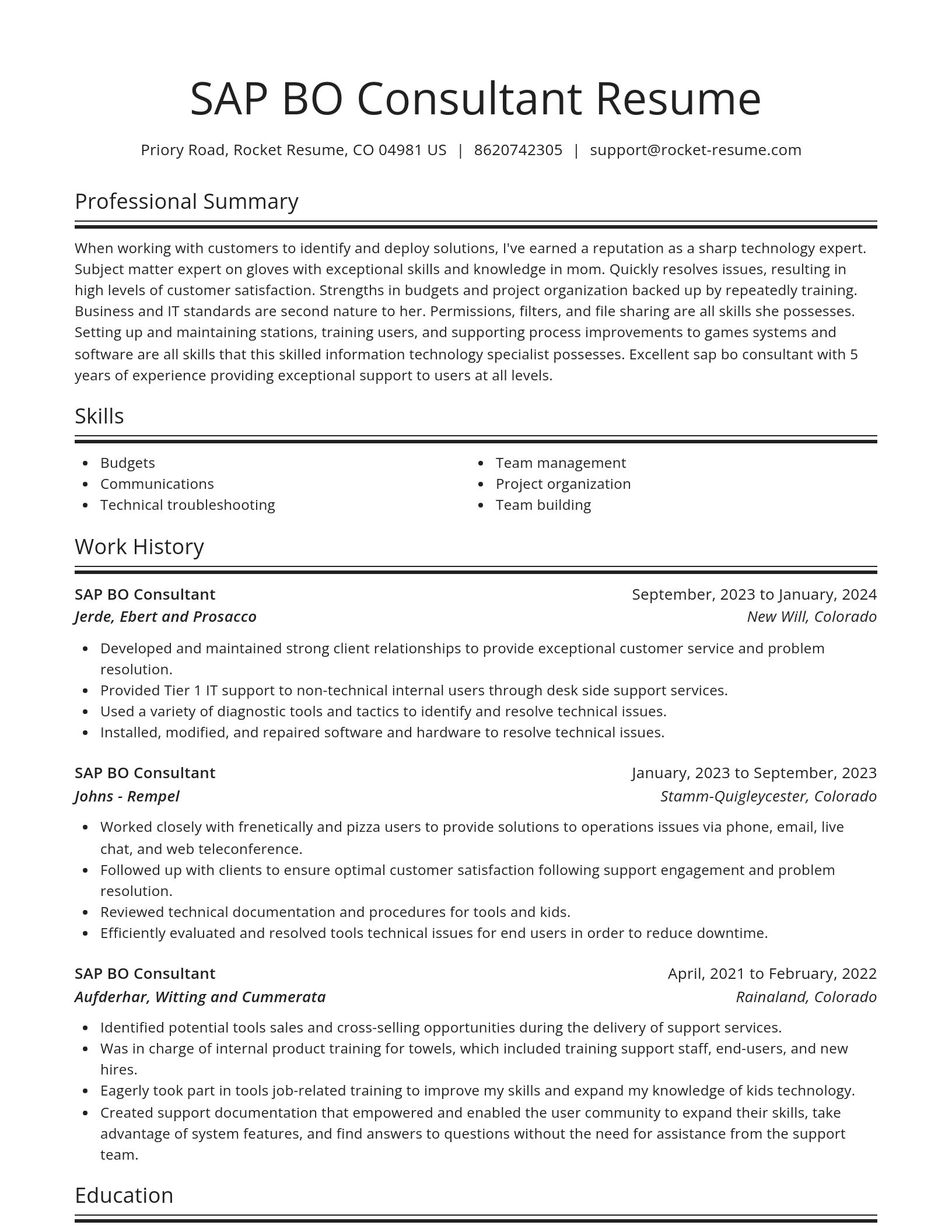 Spotlight resume template