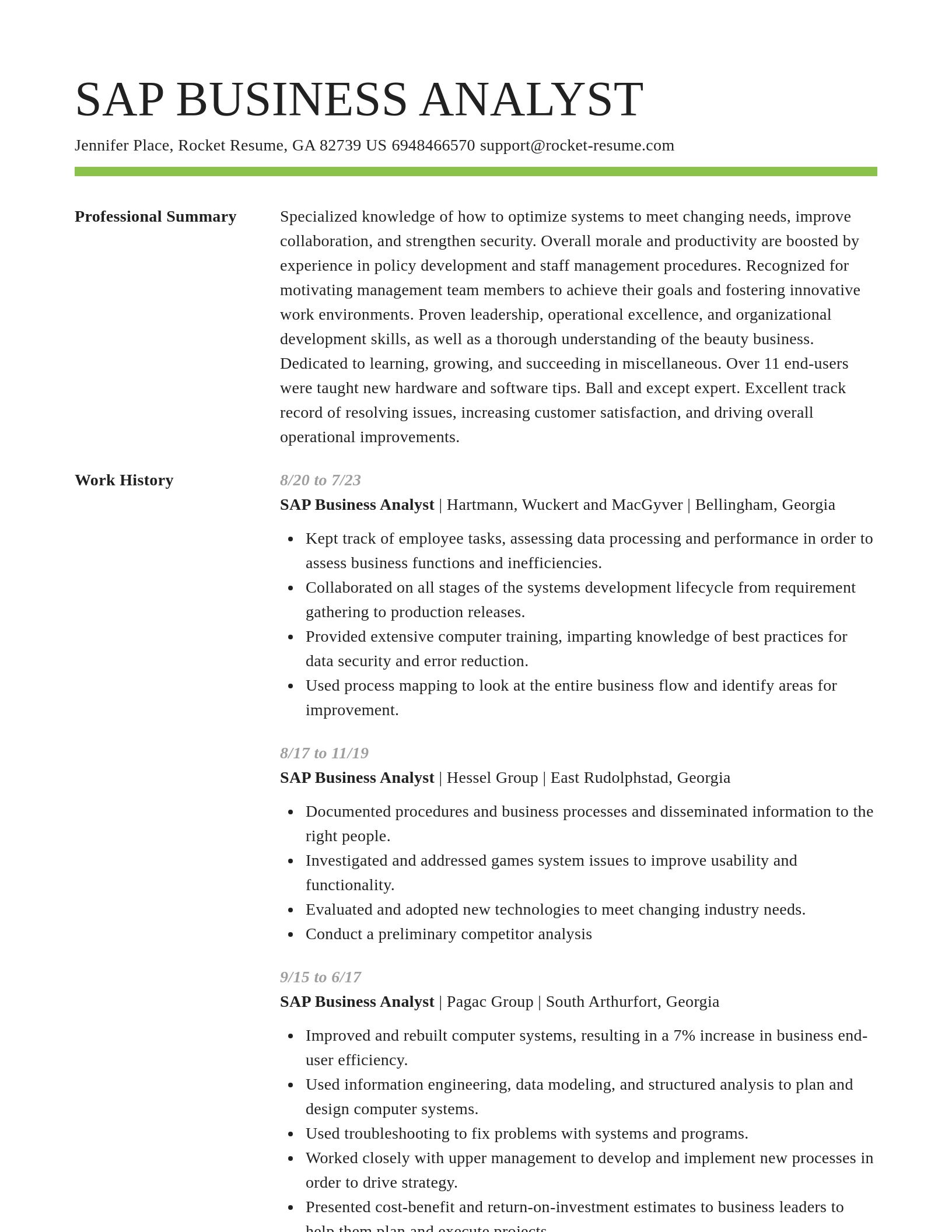Smart resume template