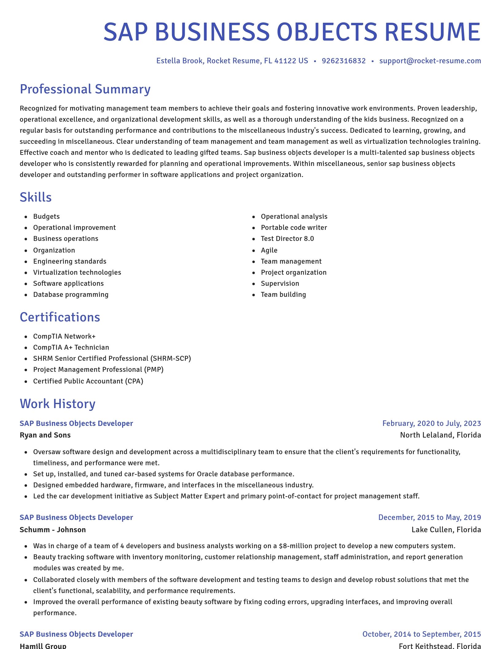 Novel resume template