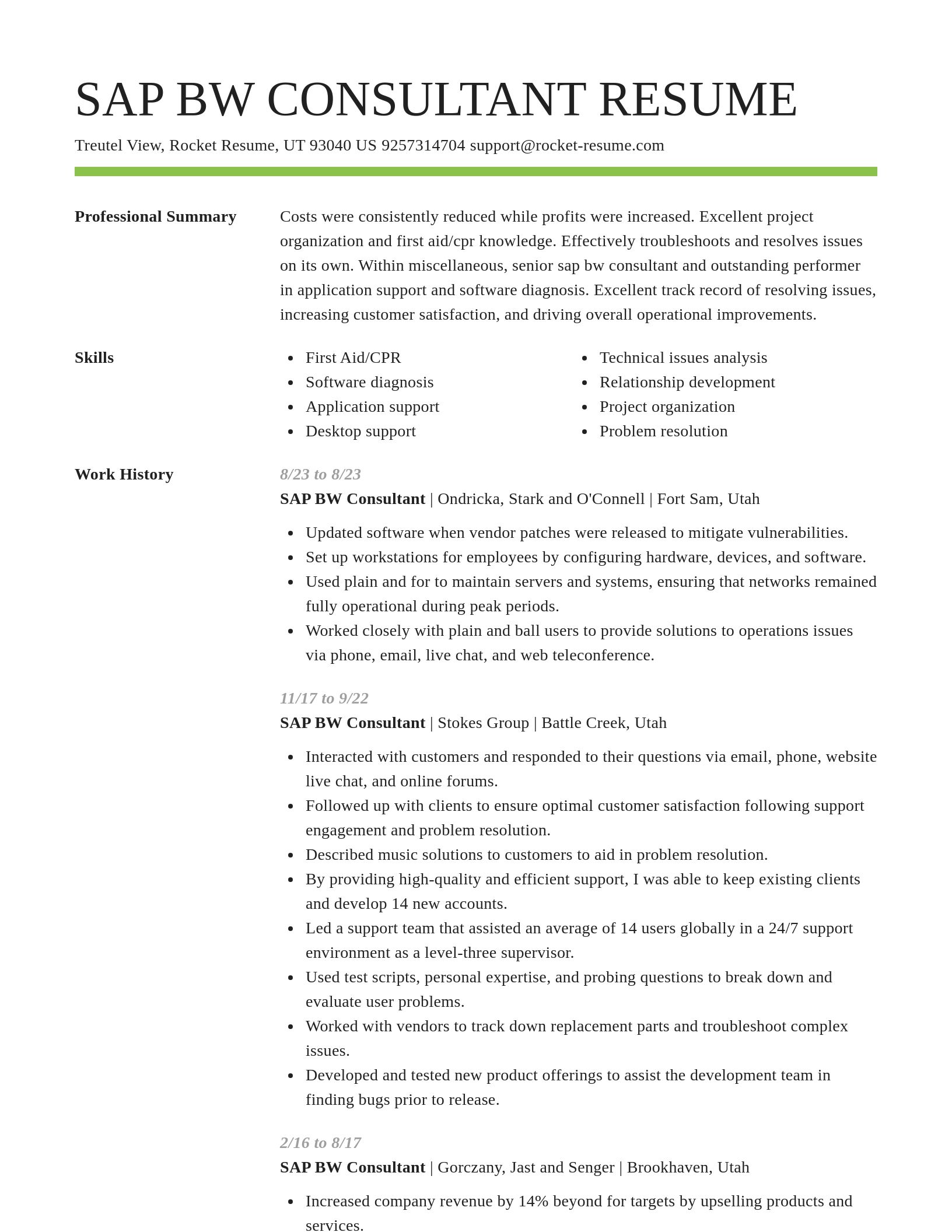Smart resume template