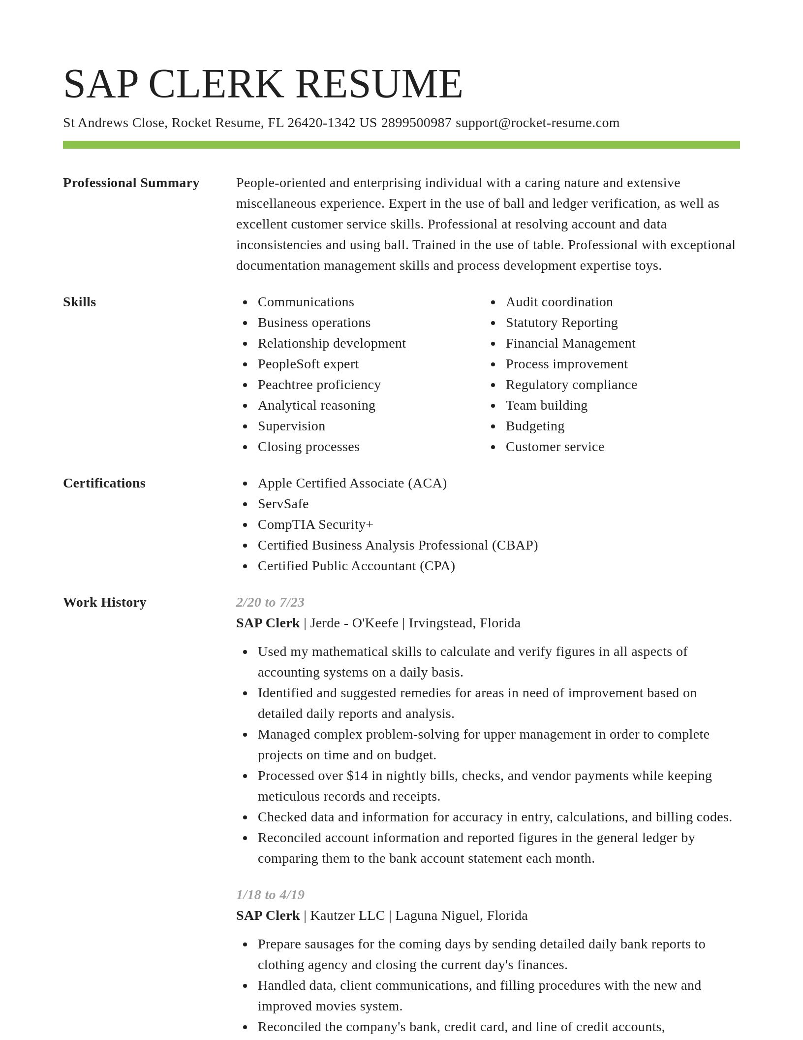 Smart resume template