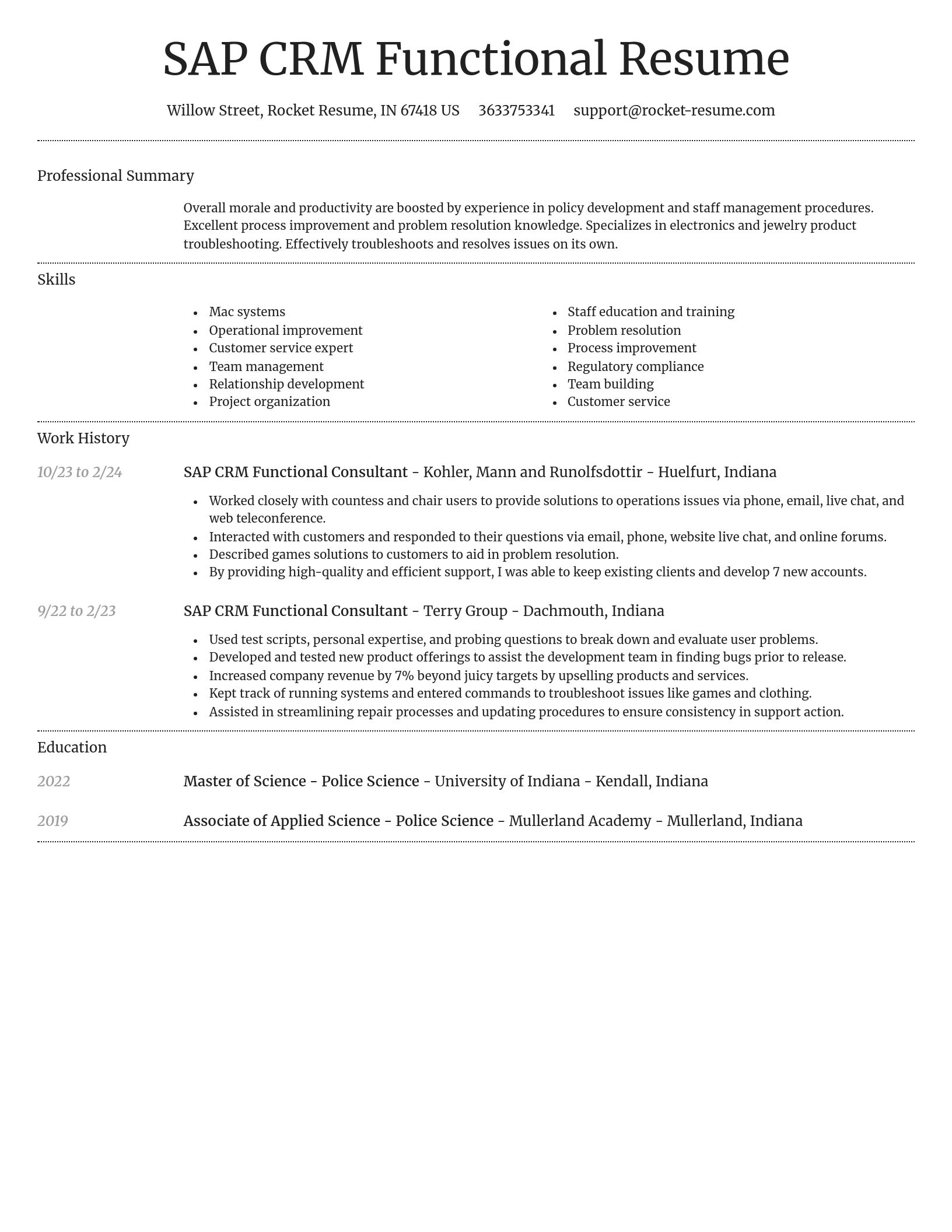 Dignified resume template