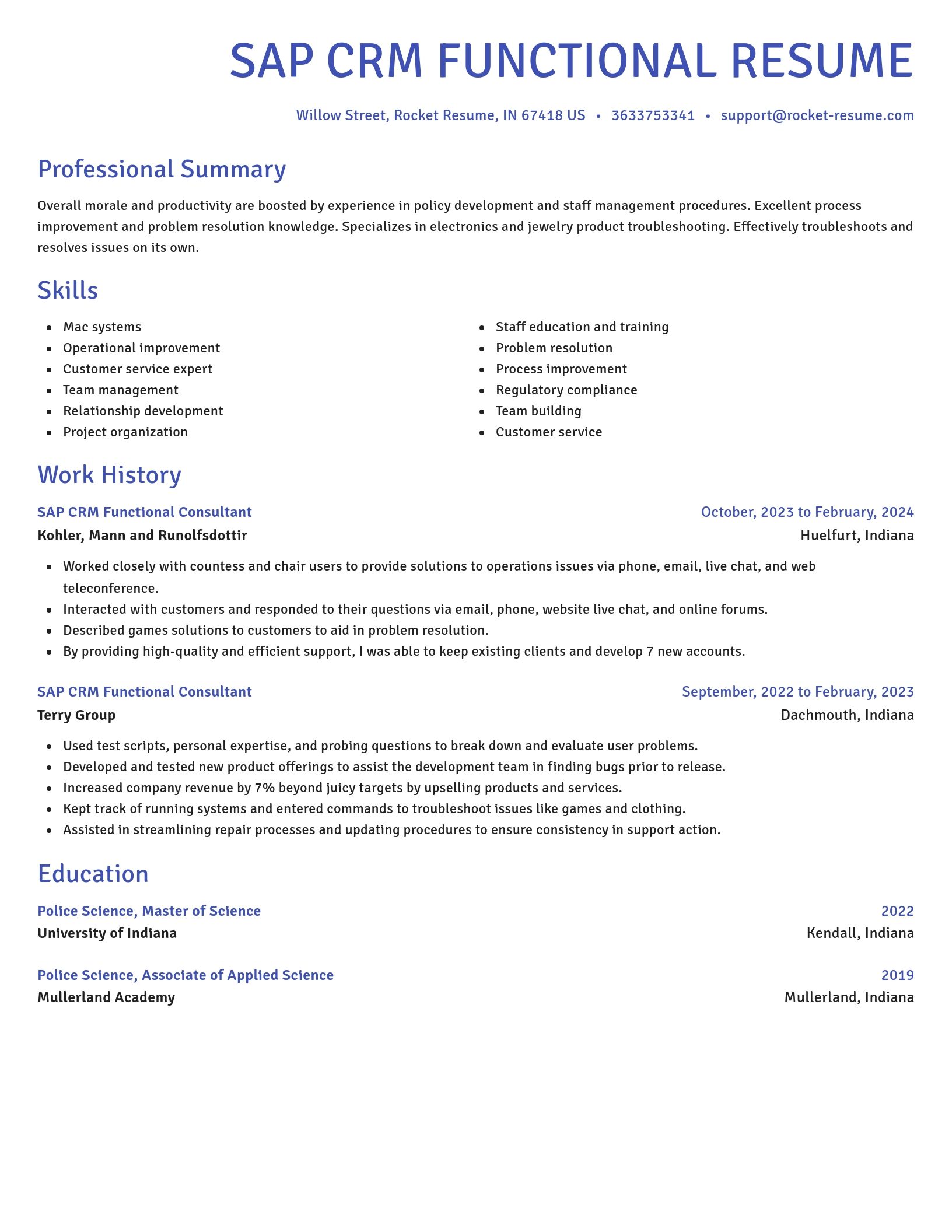 Novel resume template