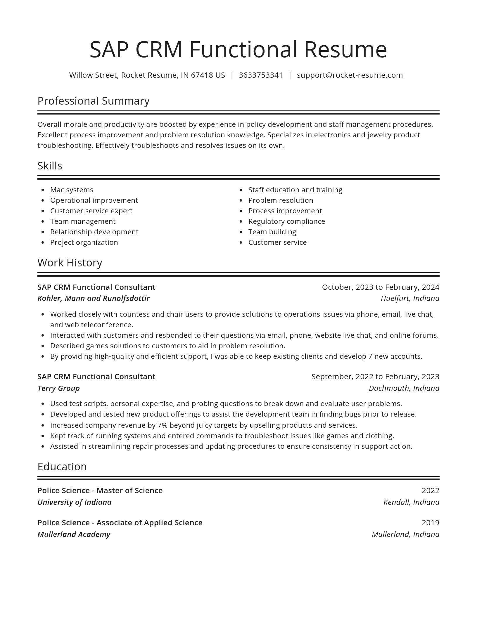 Spotlight resume template