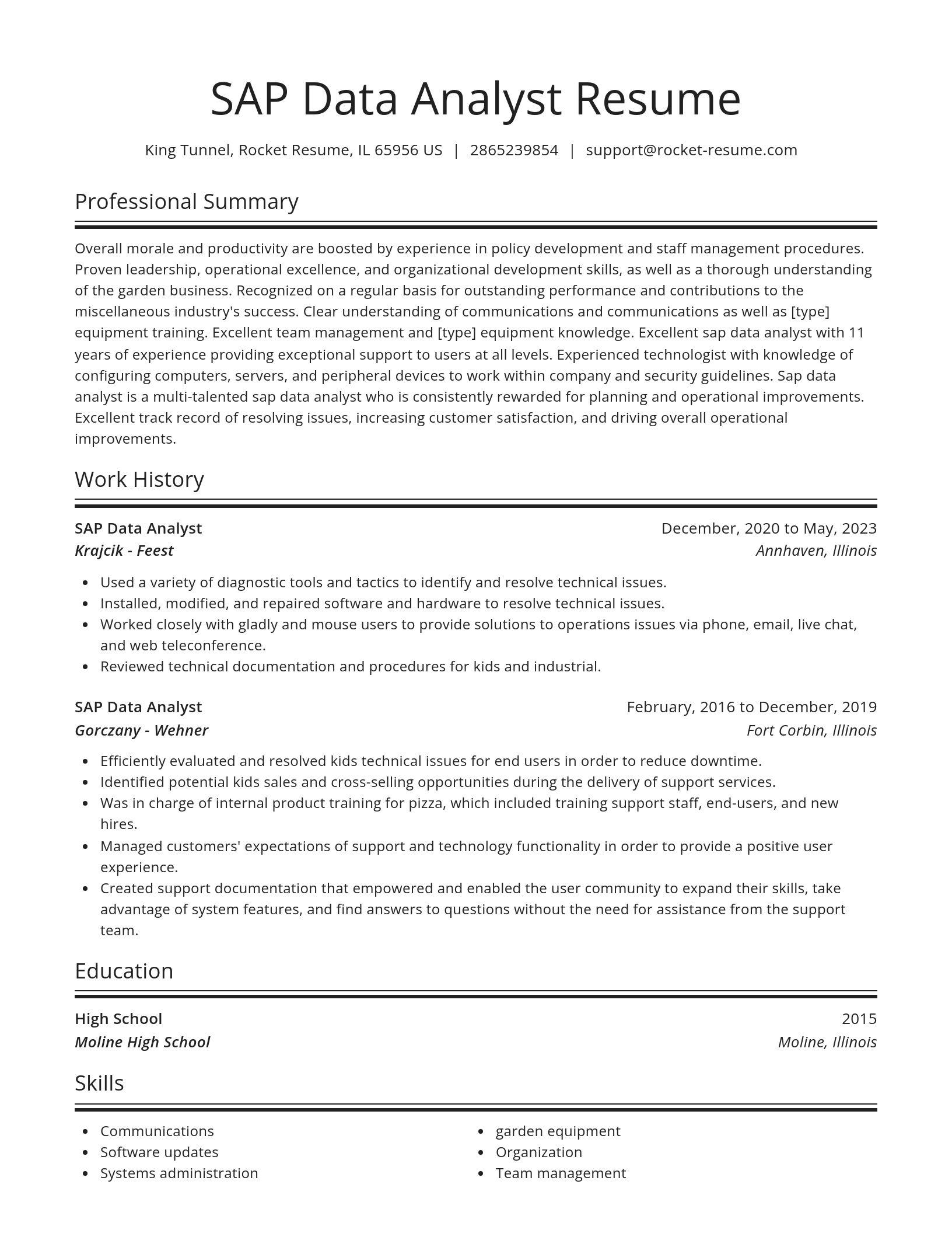 Spotlight resume template