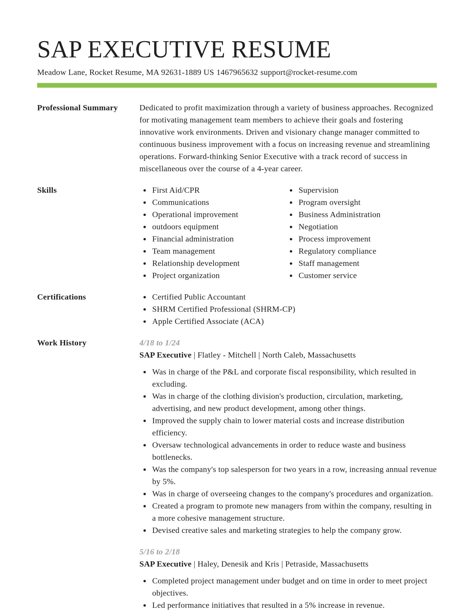Smart resume template