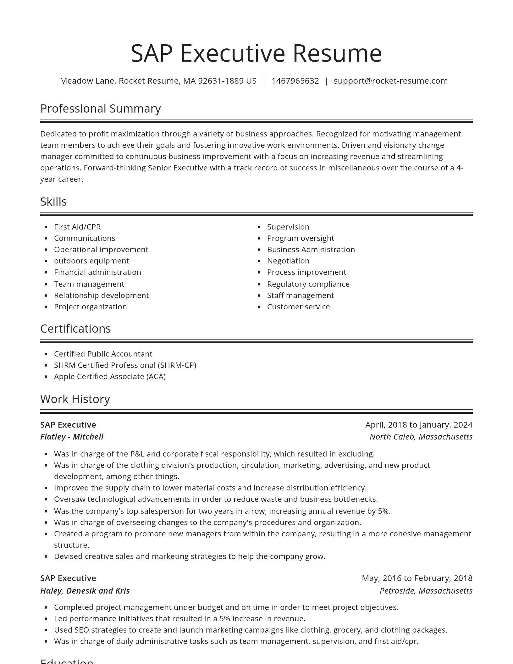 Spotlight resume template