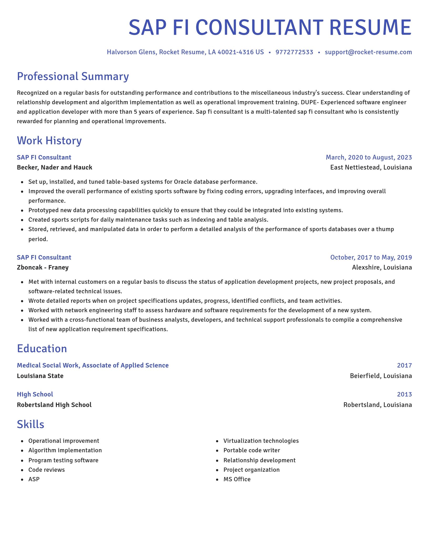 Novel resume template