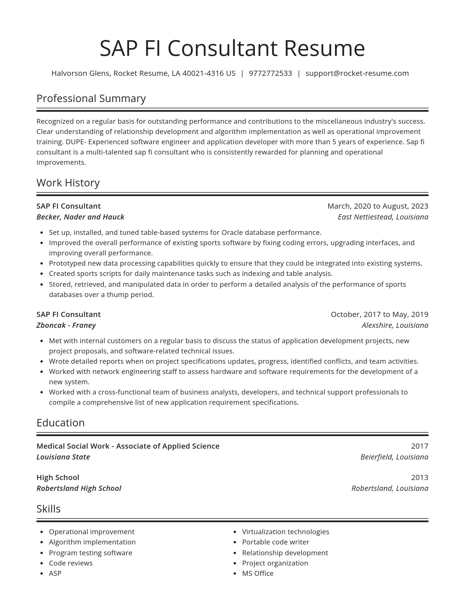 Spotlight resume template