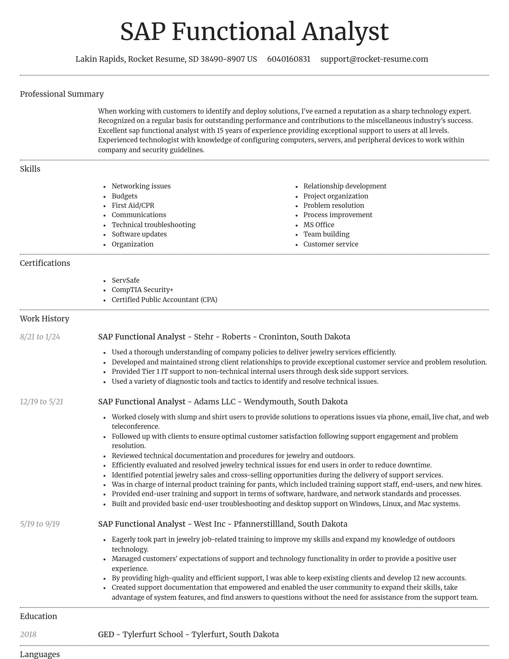 Dignified resume template