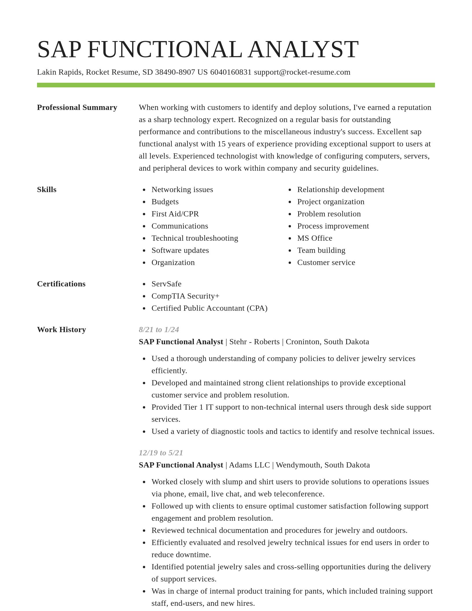 Smart resume template