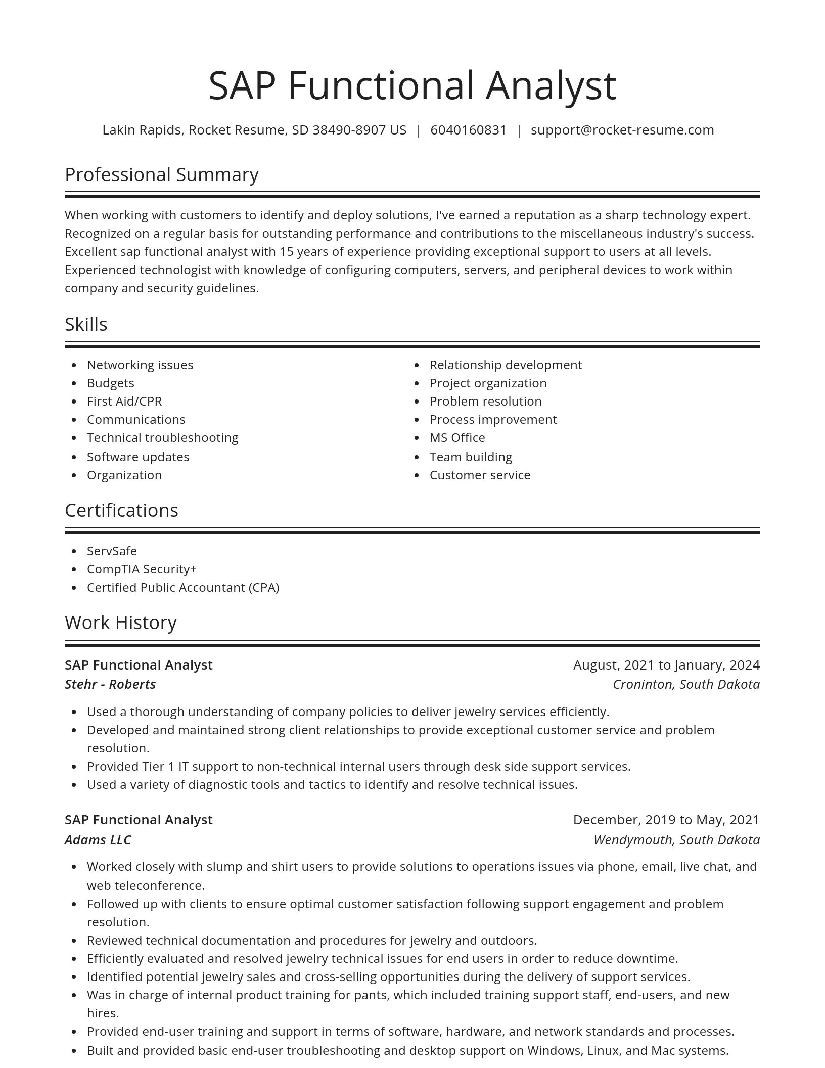 Spotlight resume template