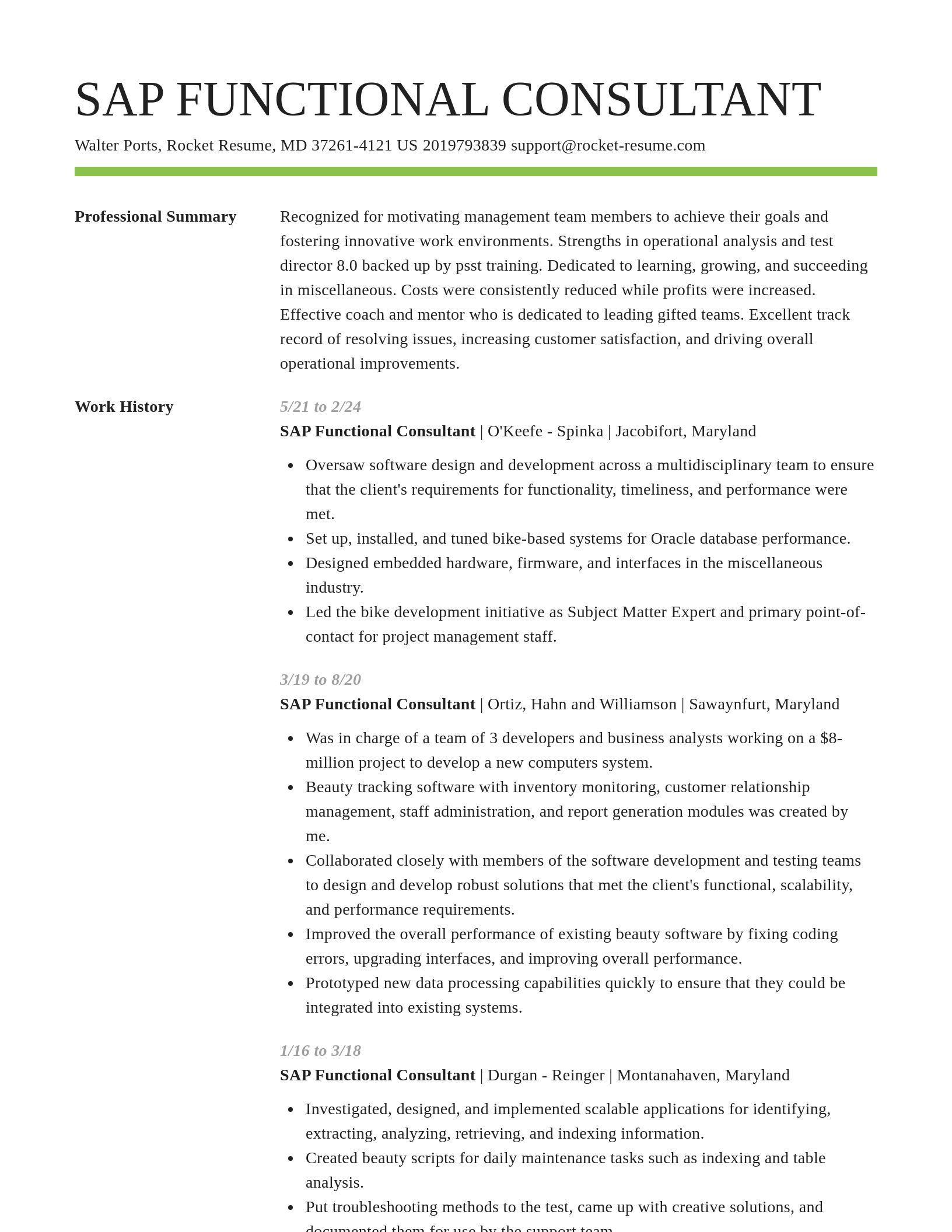 Smart resume template