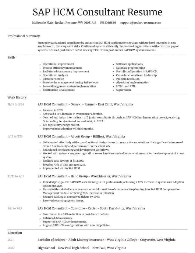 Dignified resume template
