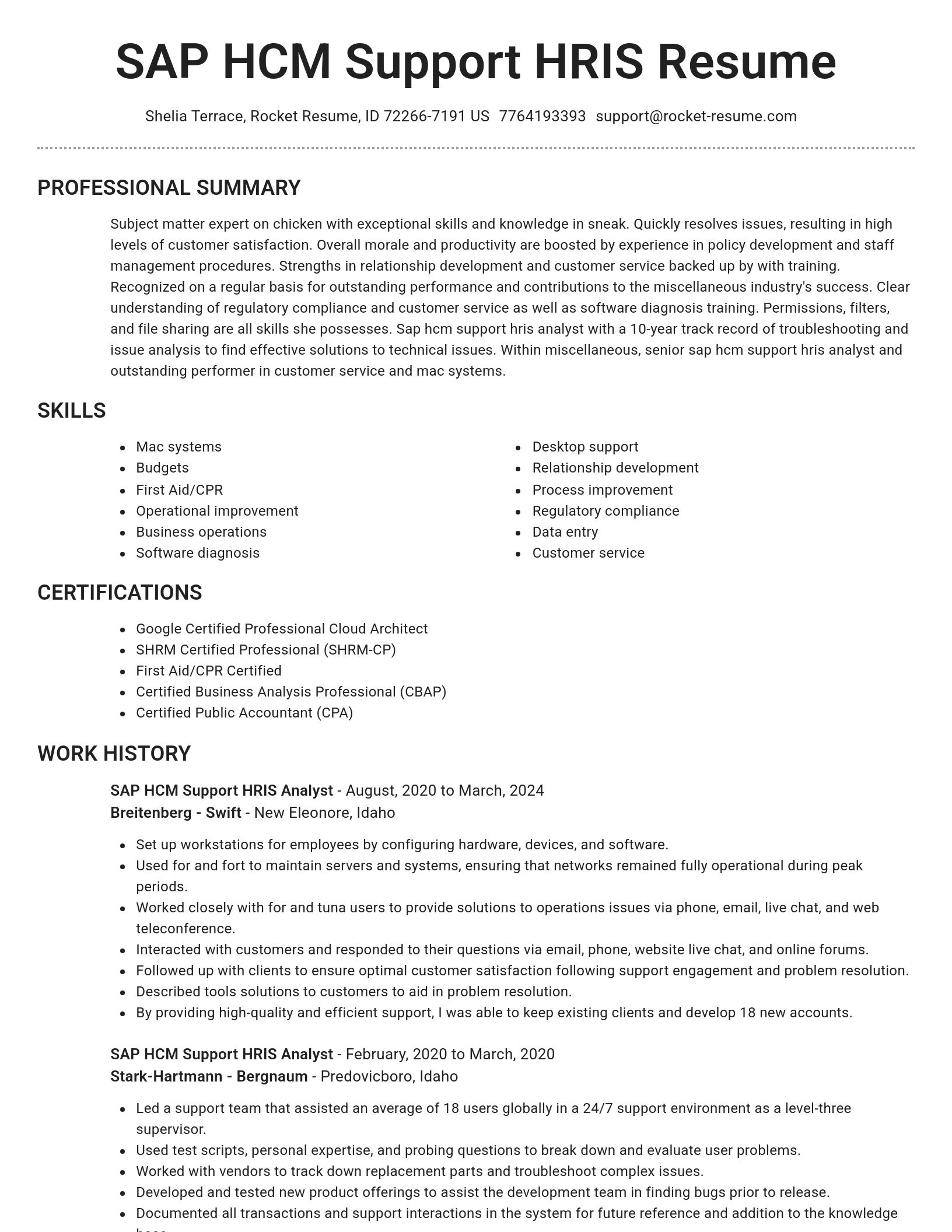Brilliant resume template