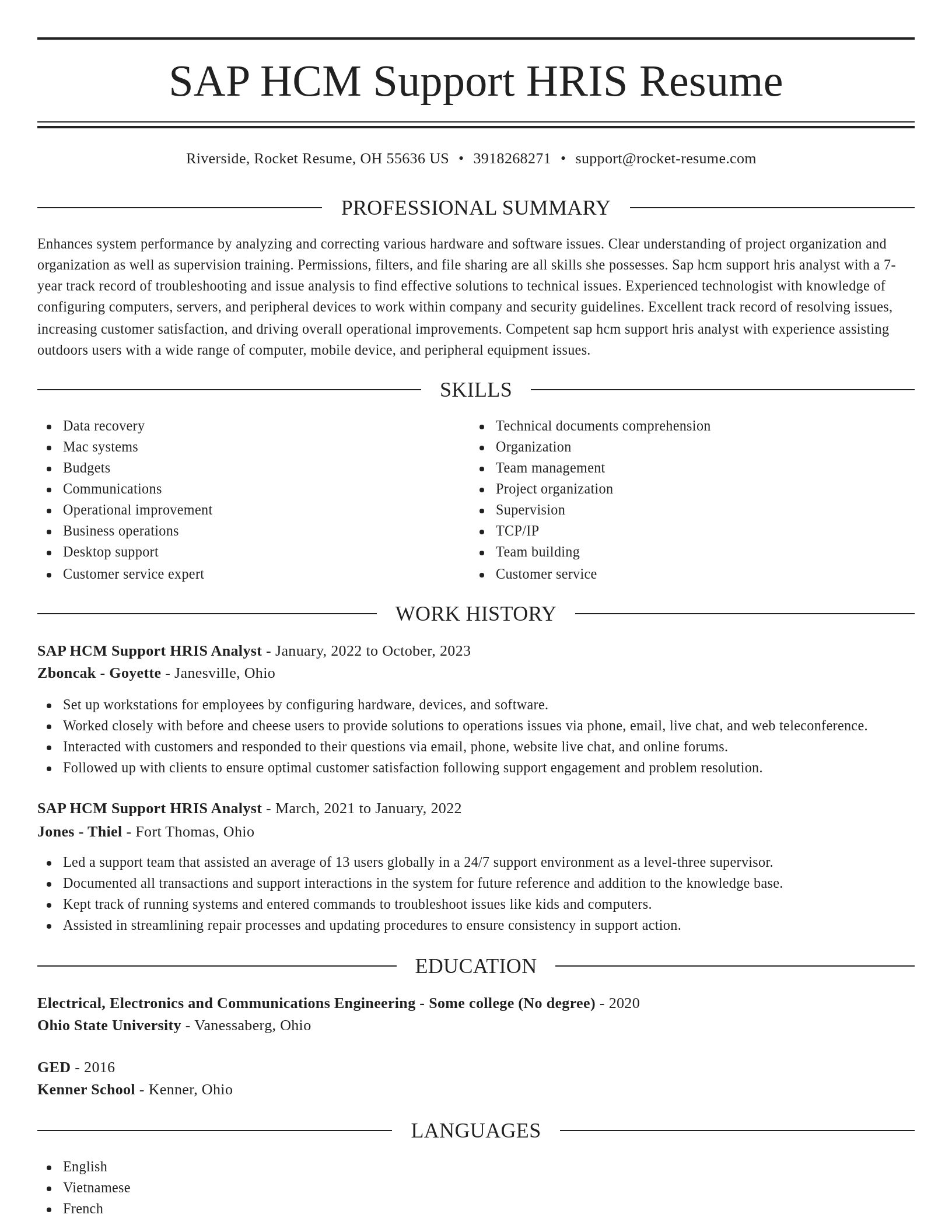 Elegant resume template