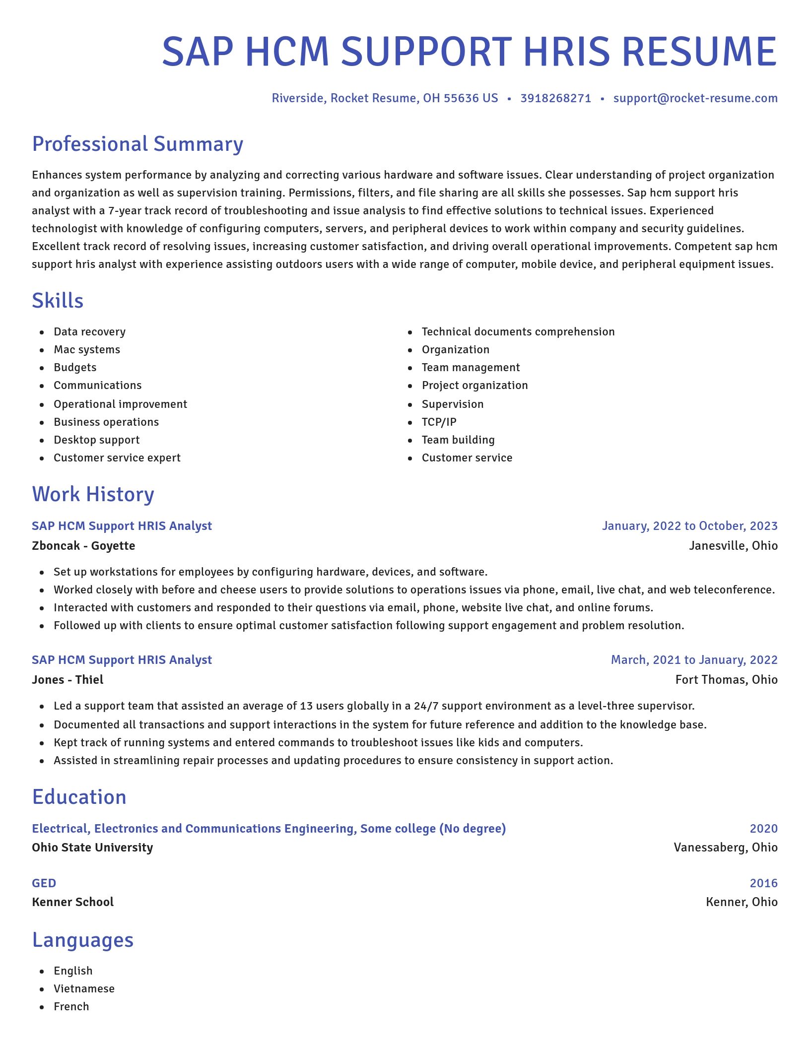 Novel resume template