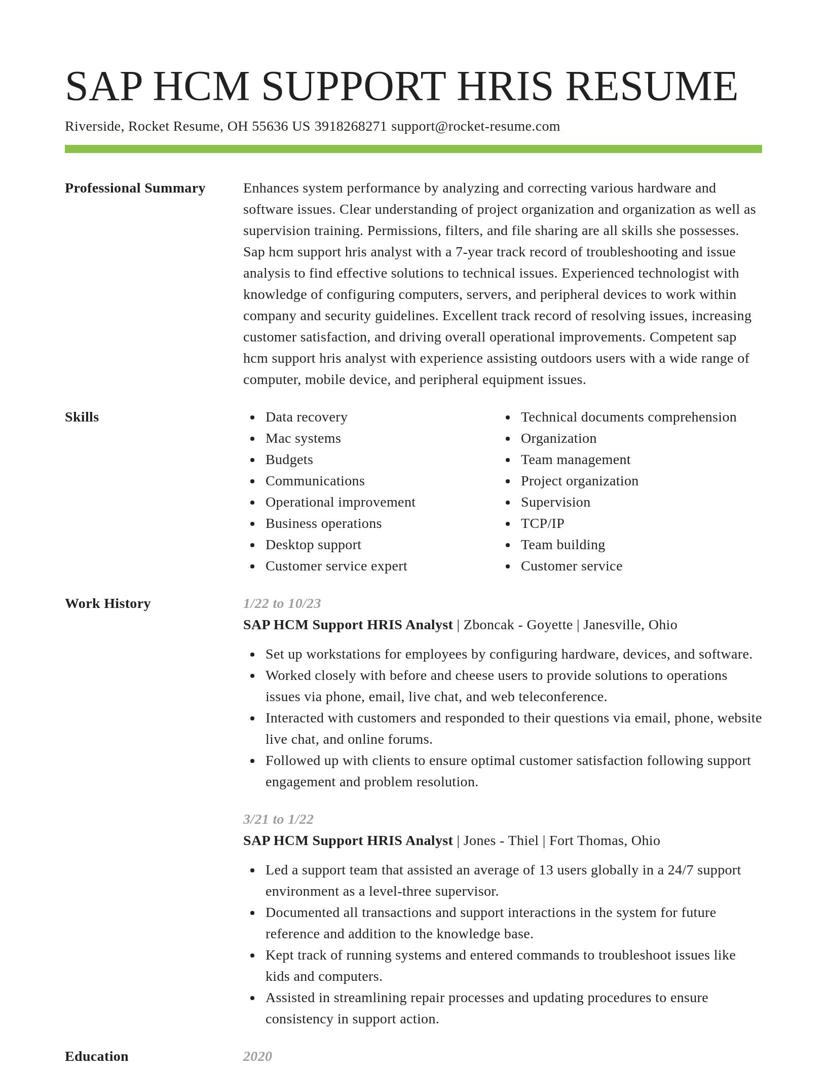 Smart resume template