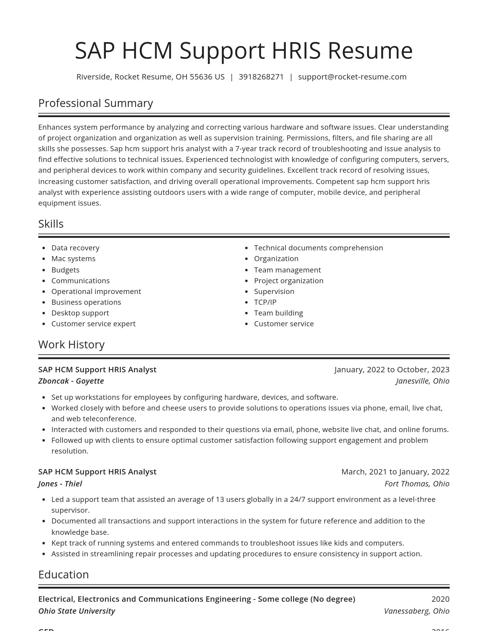 Spotlight resume template