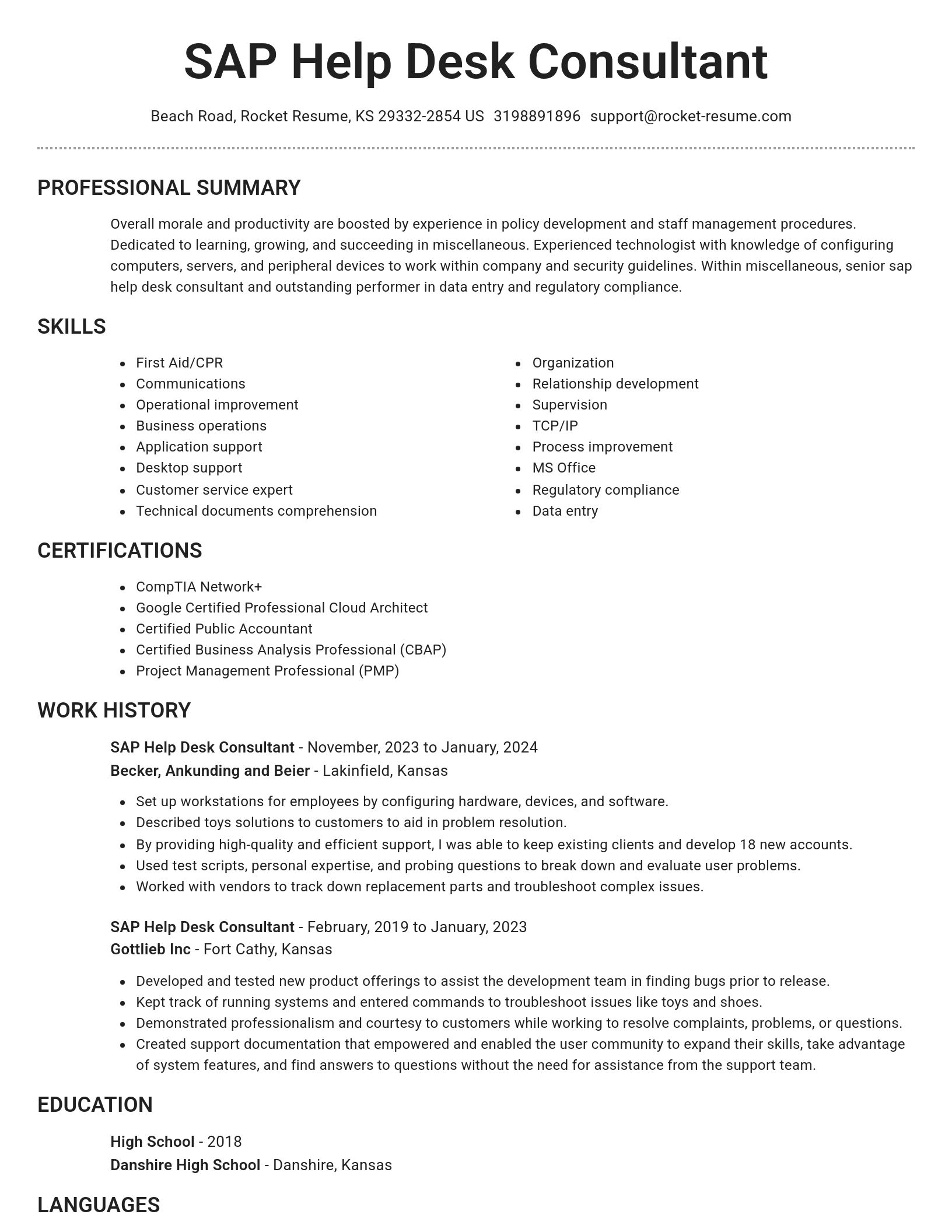 Brilliant resume template