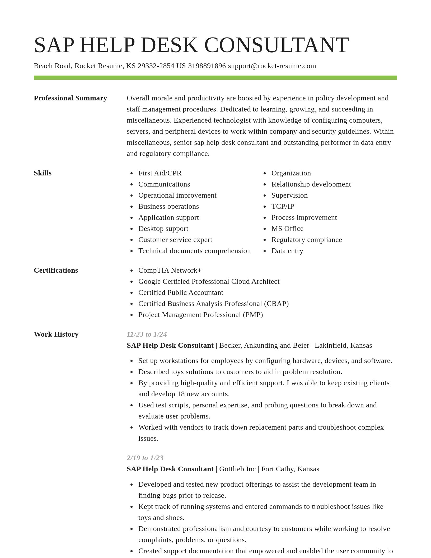 Smart resume template