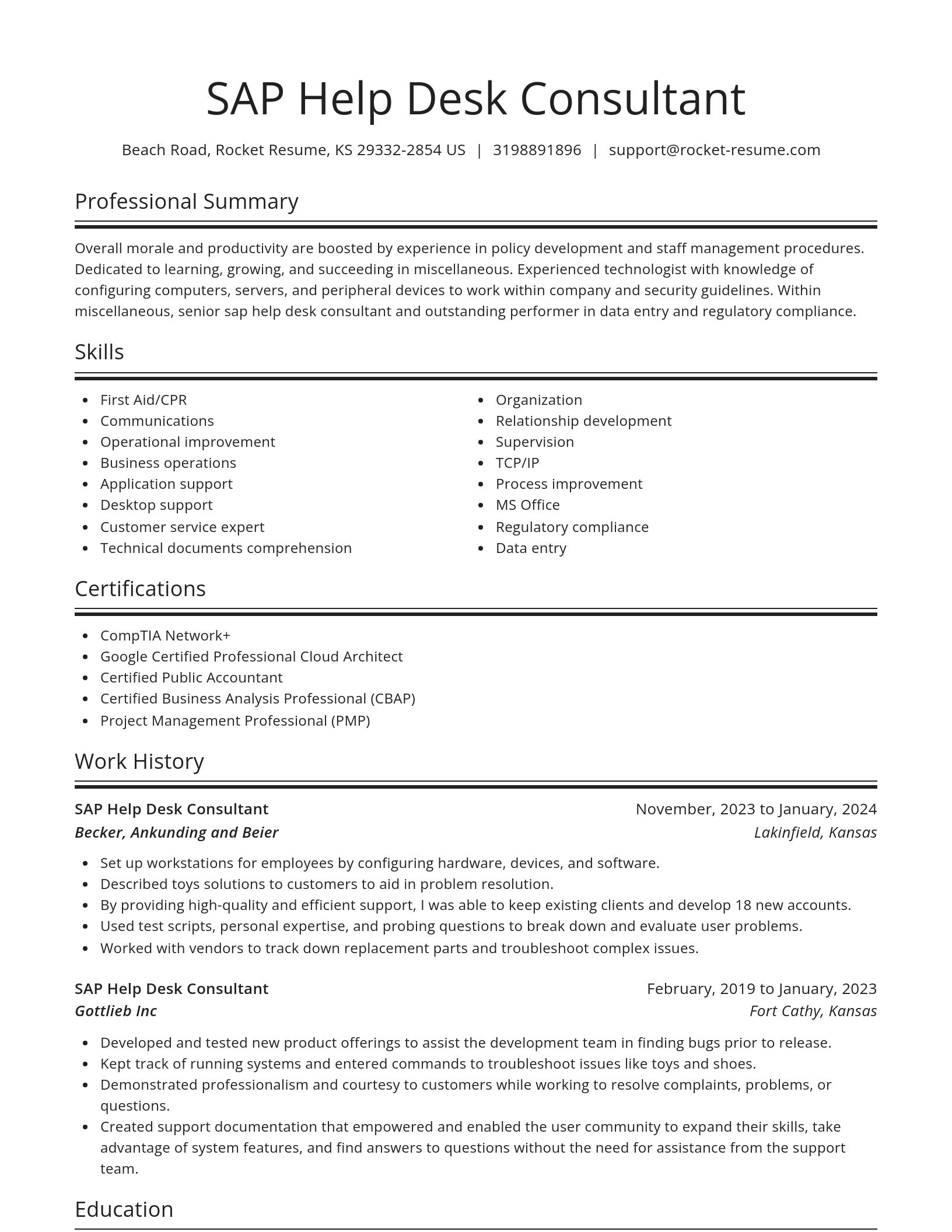 Spotlight resume template