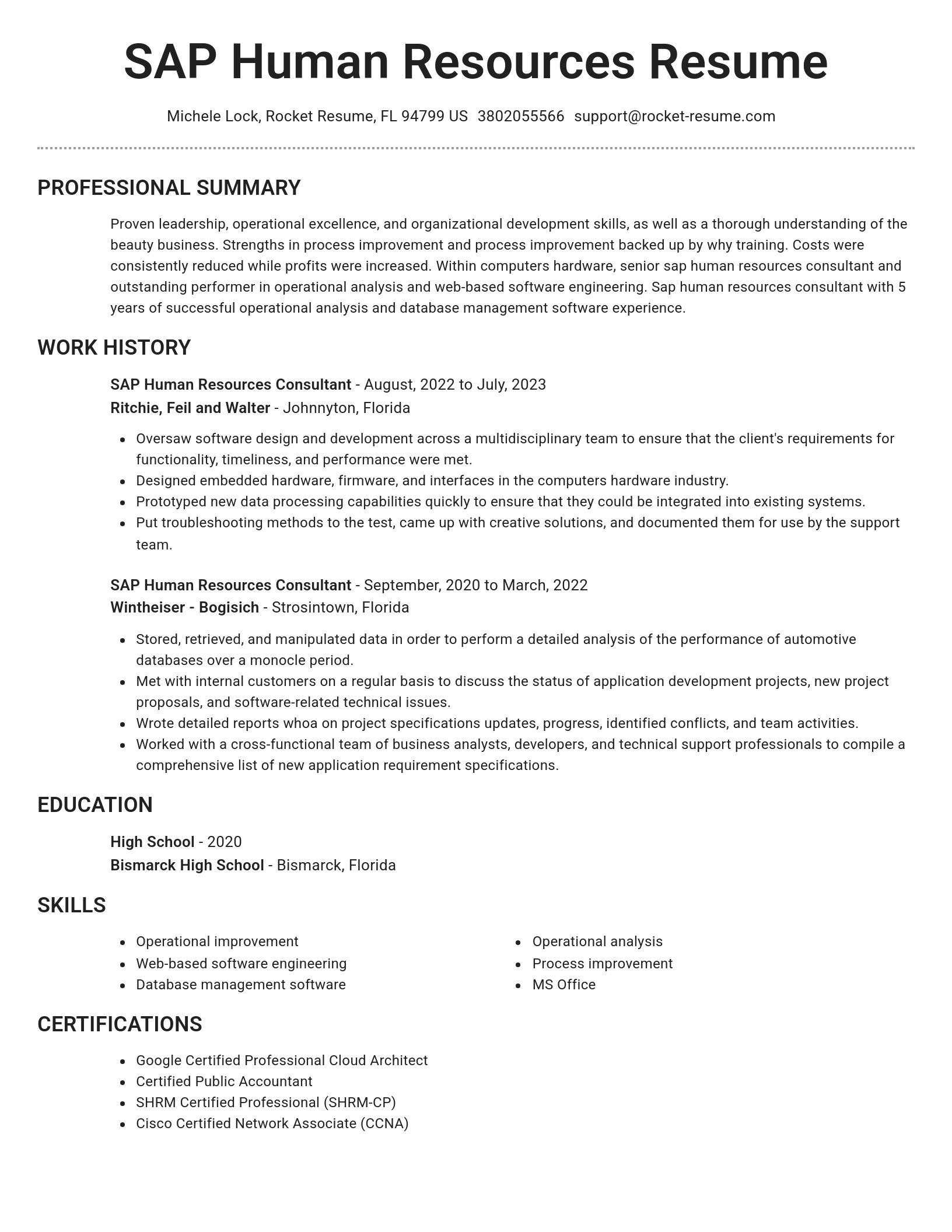 Brilliant resume template