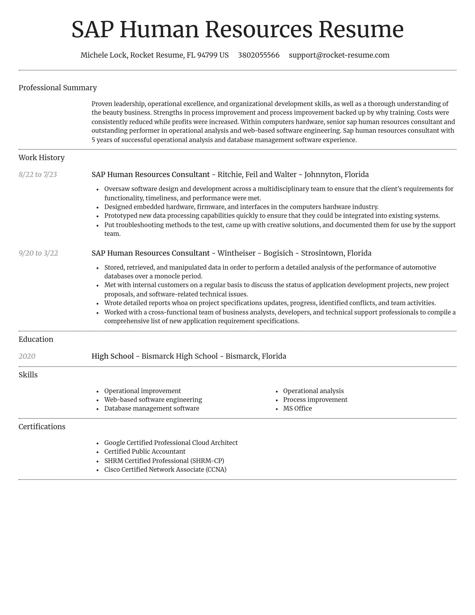 Dignified resume template