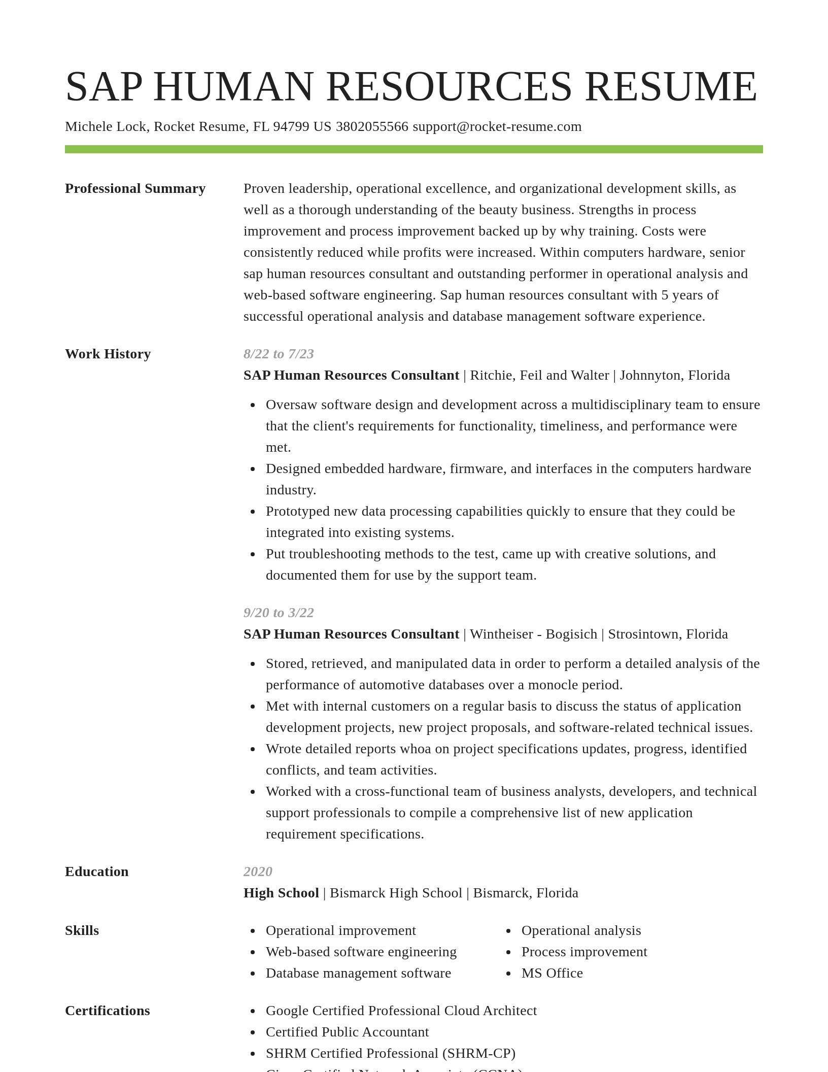 Smart resume template