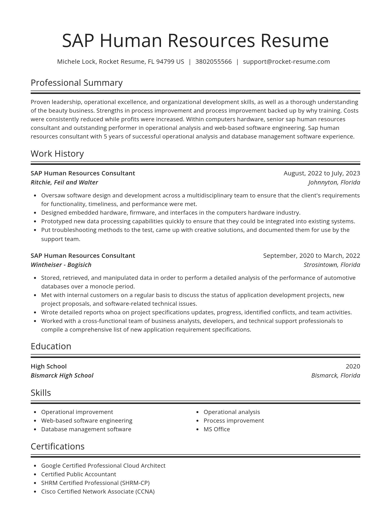 Spotlight resume template