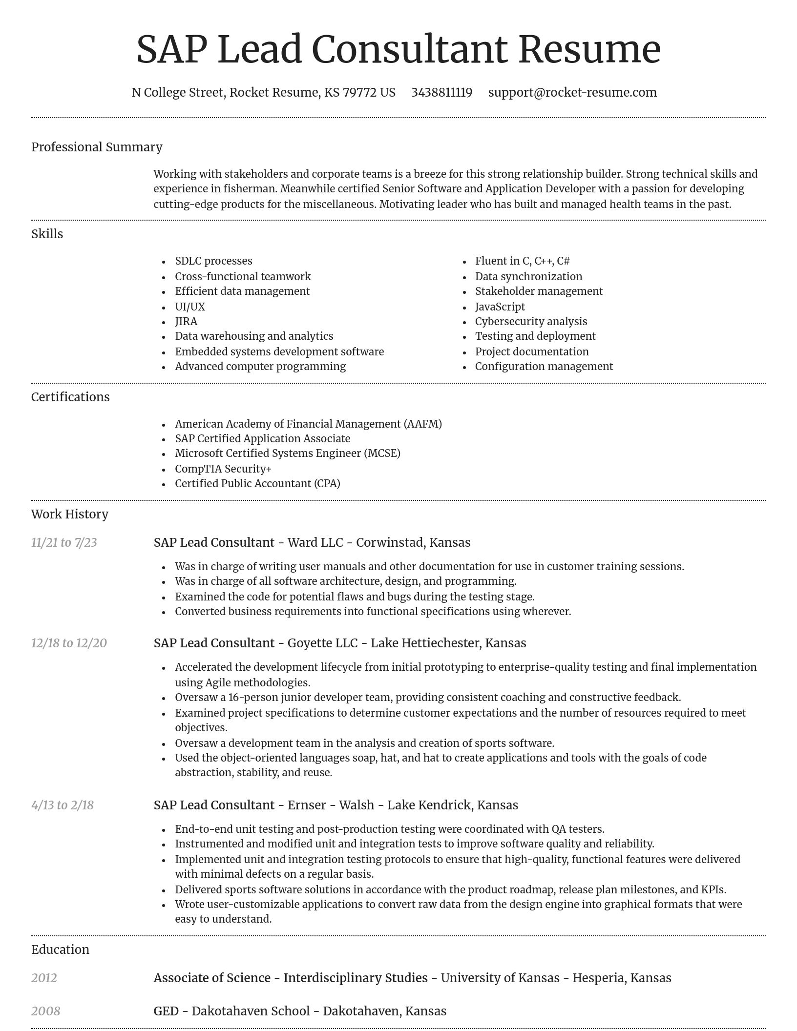 Dignified resume template