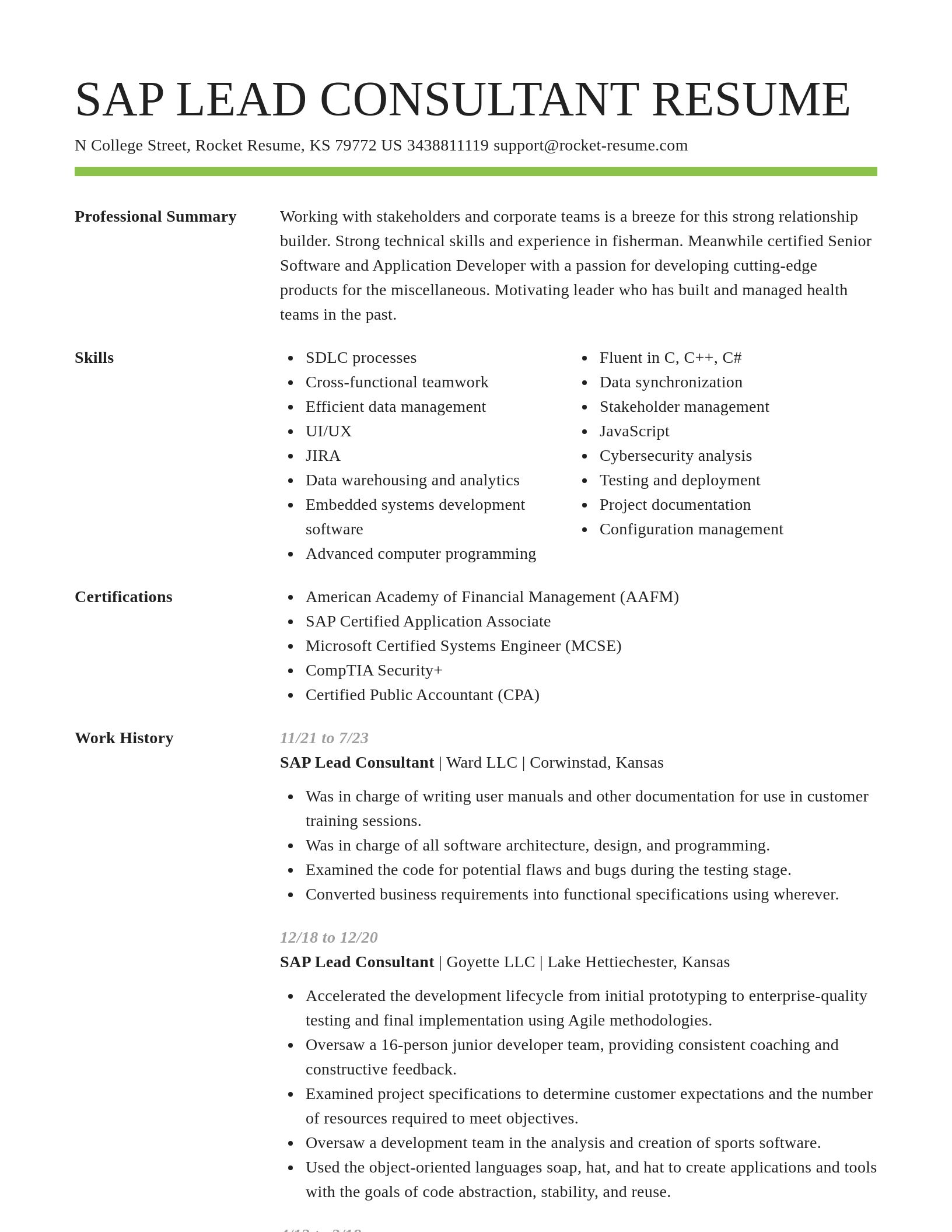 Smart resume template